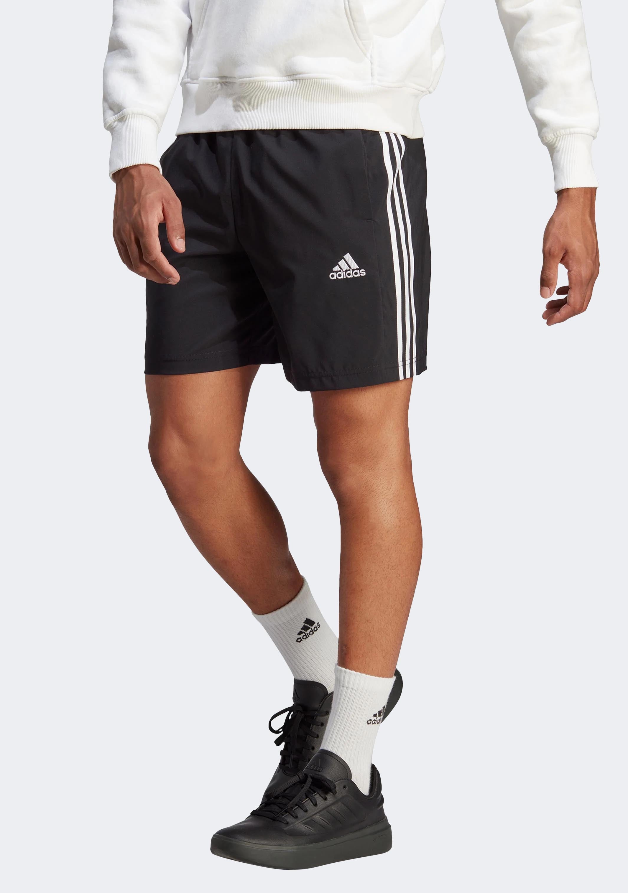 Adidas Men's AEROREADY Essentials Chelsea 3 Stripes Athletic Shorts - Black - Comfortable Workout & Running Shorts for Gym, Jogging & Casual Wear
