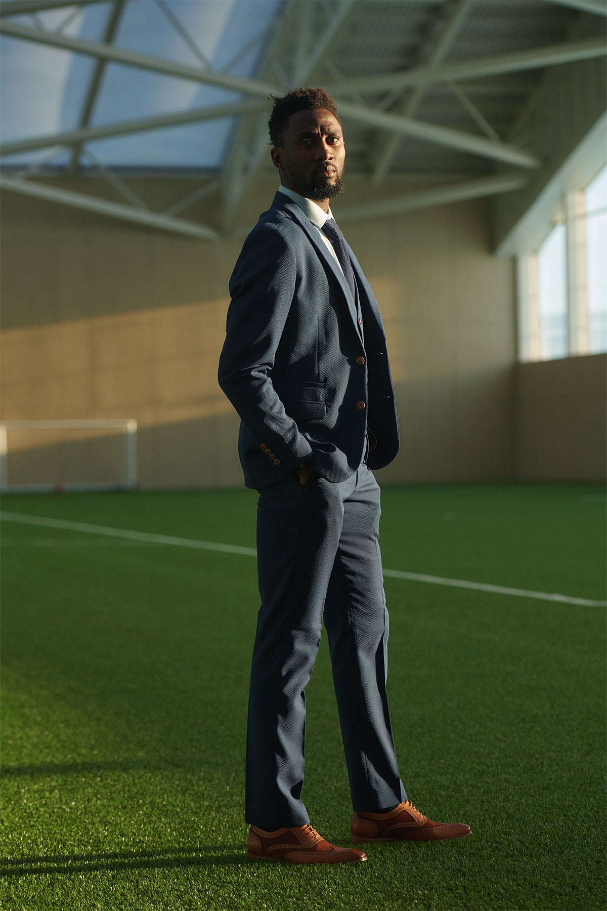 Leicester City F.C. MAX Royal Blue Suit - Official Wilfred Ndidi Match Worn Style - Perfect for Football Matches, Gameday Outfits & Fan Events