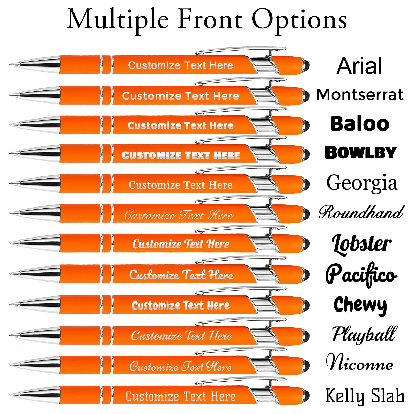 500 Personalized Pens Bulk - 252 Custom Ballpoint Pens with Business Name/Logo - Engraved Stylus Pens (Medium Point, Black Ink) for Office, Promotions & Corporate Gifts