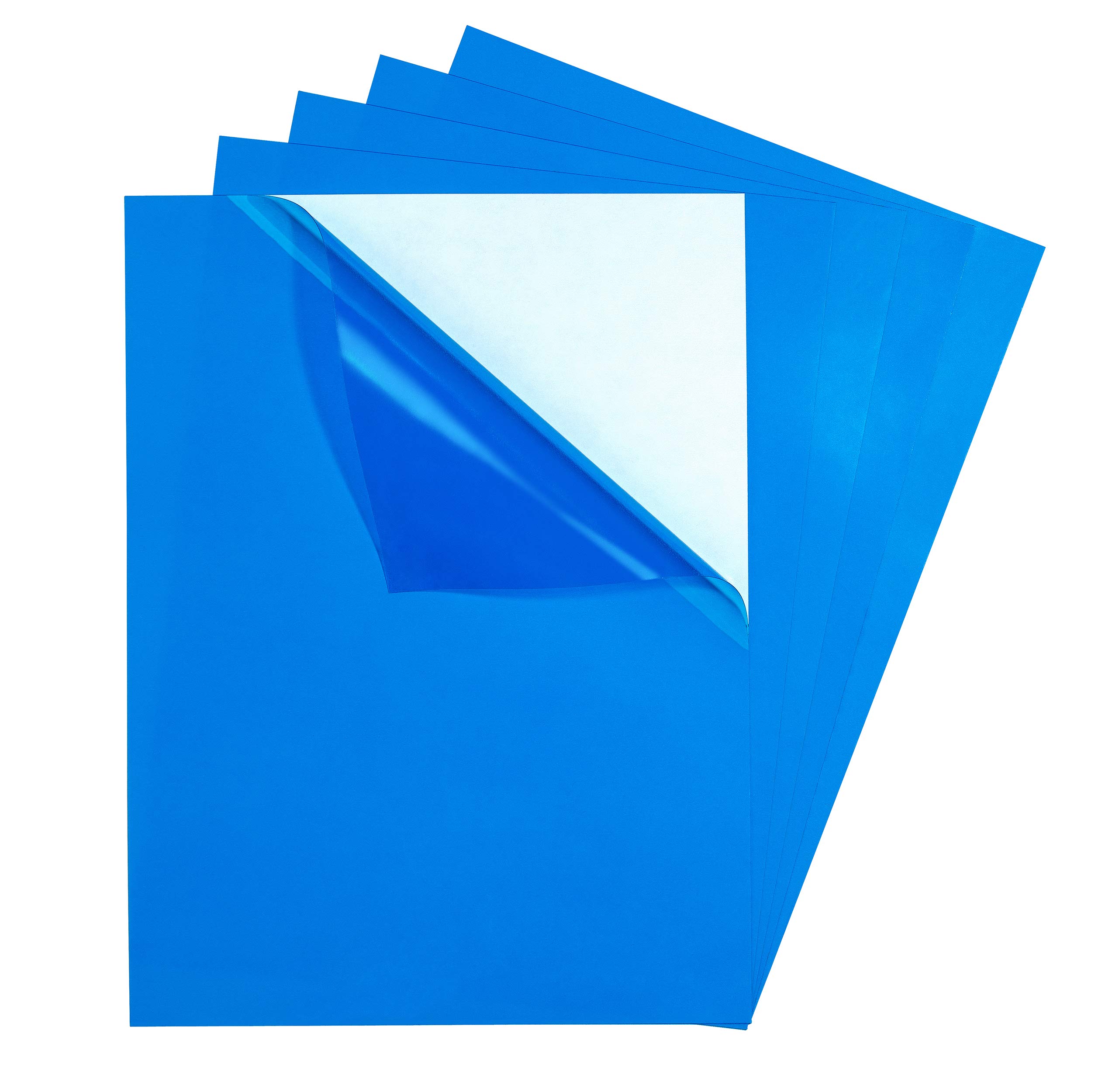 5 Pack - Adhesive Backed Transparency Rigid Vinyl Film, Sticky Back Plastic Sheets for Color Filtering, Self Stick Paper Overlay Stickers - 9