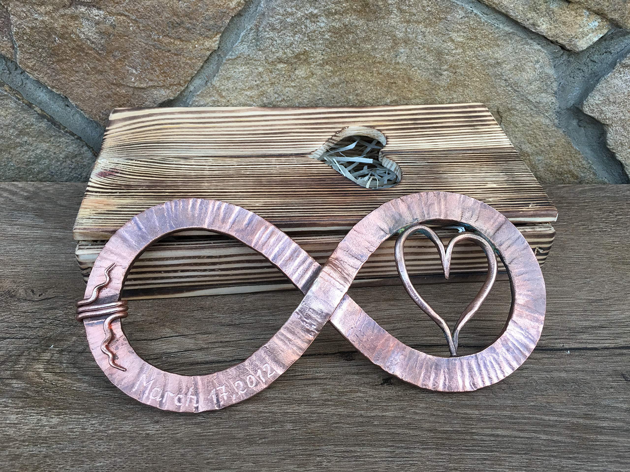 Copper Infinity Sign - Elegant 7th Anniversary Gift for Couples, Handmade Copper Decor for Home & Office, Unique Infinity Art for Wedding & Romantic Occasions