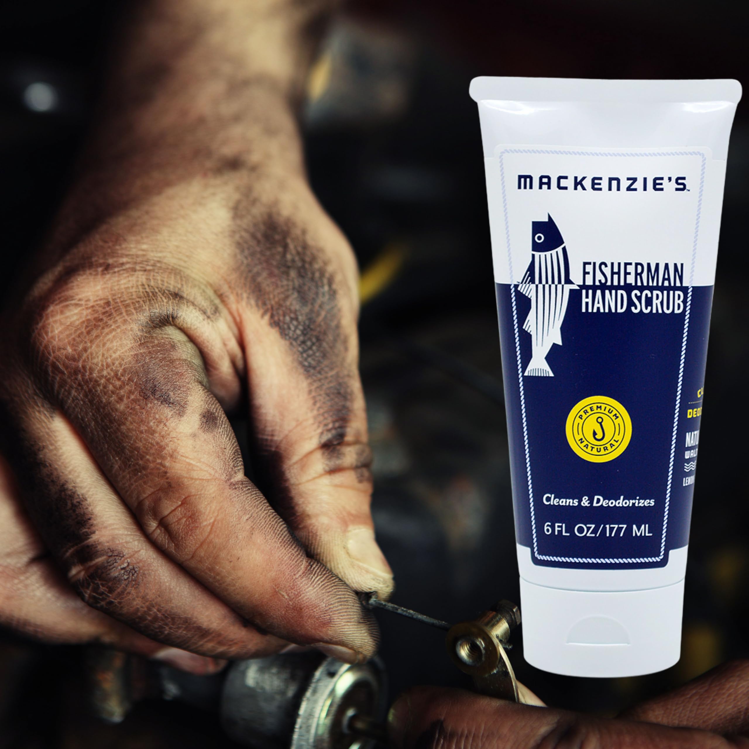 MacKenzie's Fisherman Hand Scrub - 16 oz Deep Cleansing & Deodorizing Hand Cleaner for Men - Perfect Gift for Fishermen, Cooks, Gardeners & Outdoor Enthusiasts - Ideal for Camping, Fishing, BBQ & DIY Projects