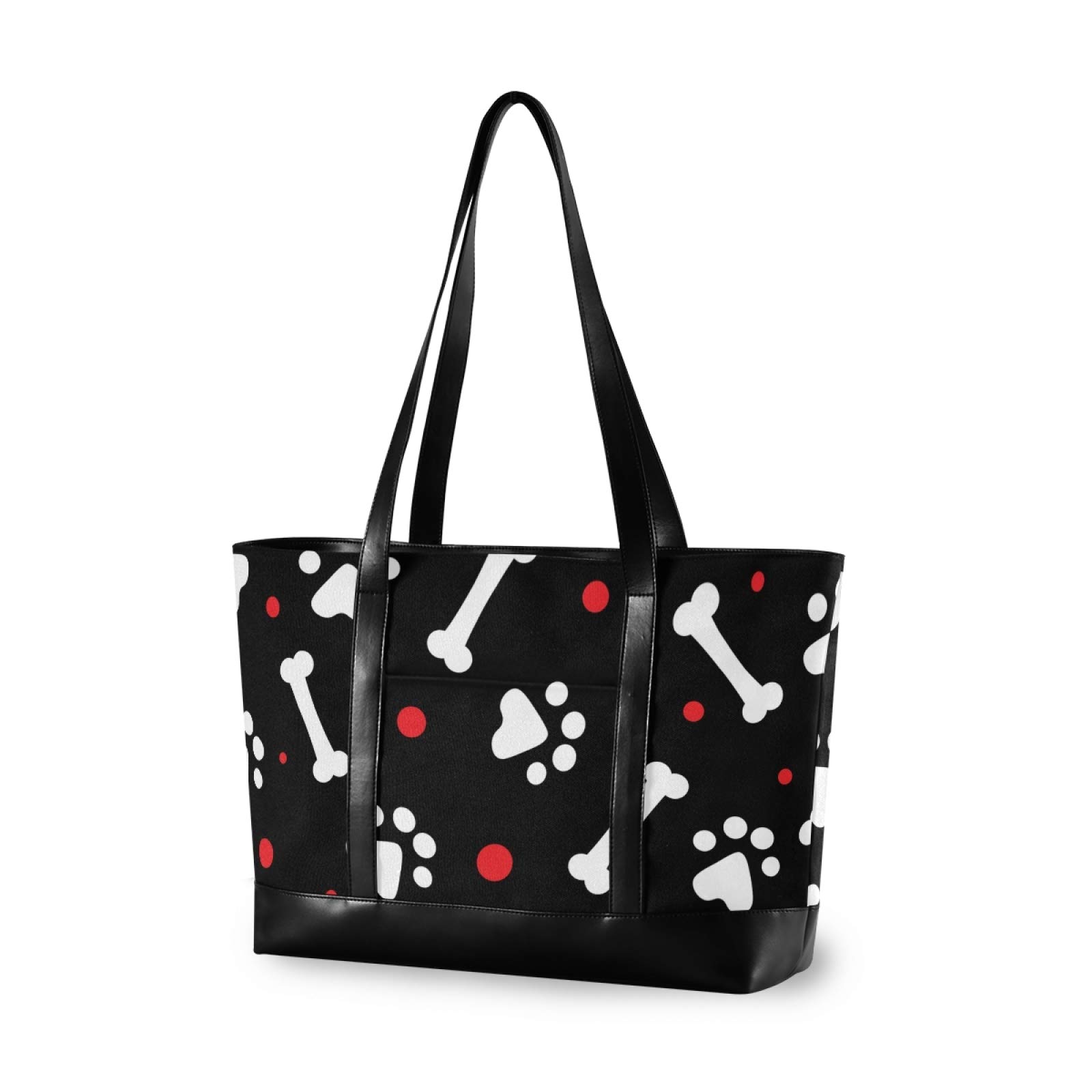 ALAZA Cute Dog Paw Print 15.6 Inch Laptop Tote Bag for Women - Stylish Work Purse & Teacher Laptop Organizer - Perfect for Office, School & Travel