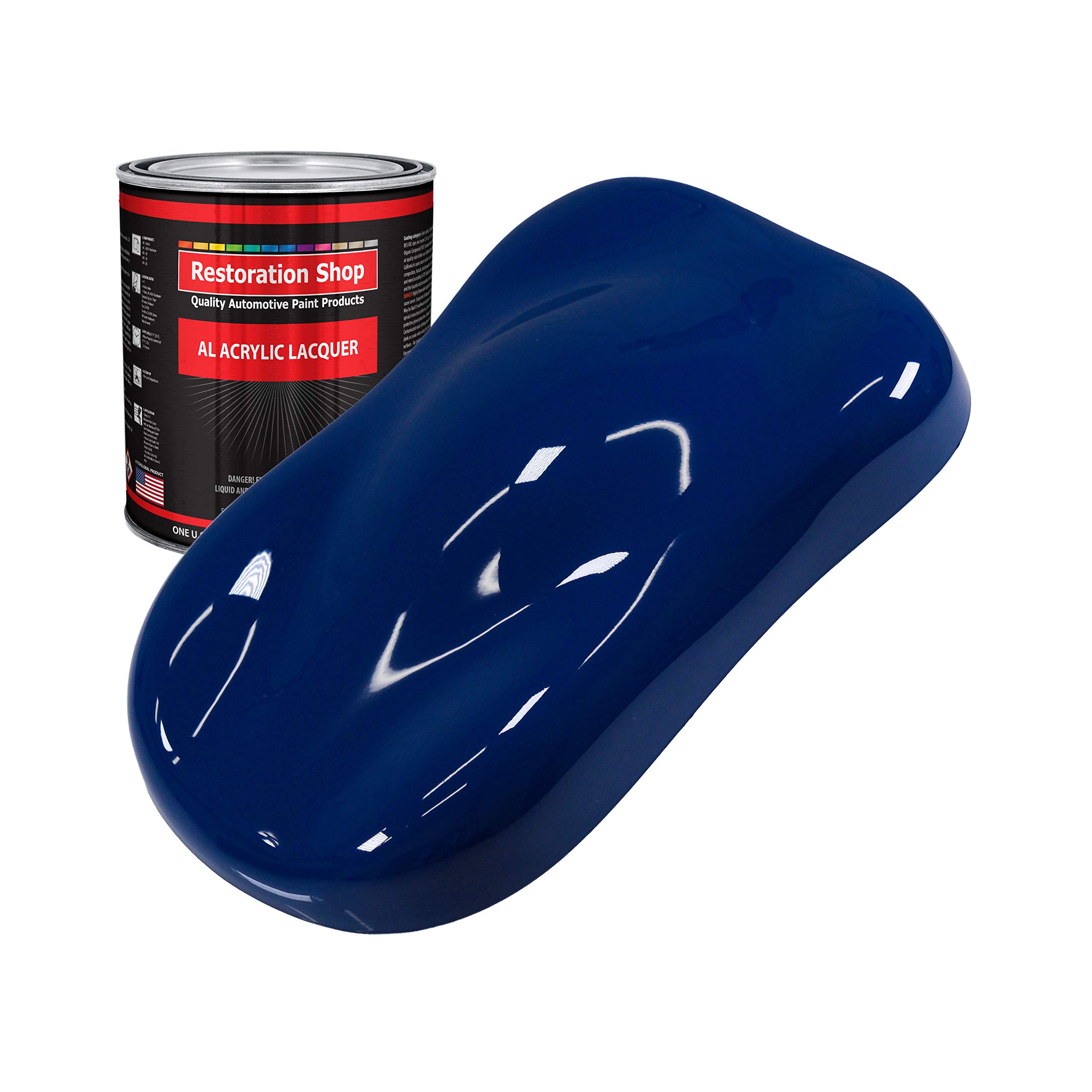 Restoration Shop - Marine Blue Acrylic Lacquer Auto Paint (1 Quart) - Professional Gloss Finish for Cars, Trucks, Guitars & Furniture - Perfect for Automotive Restoration, DIY Projects & Custom Paint Jobs