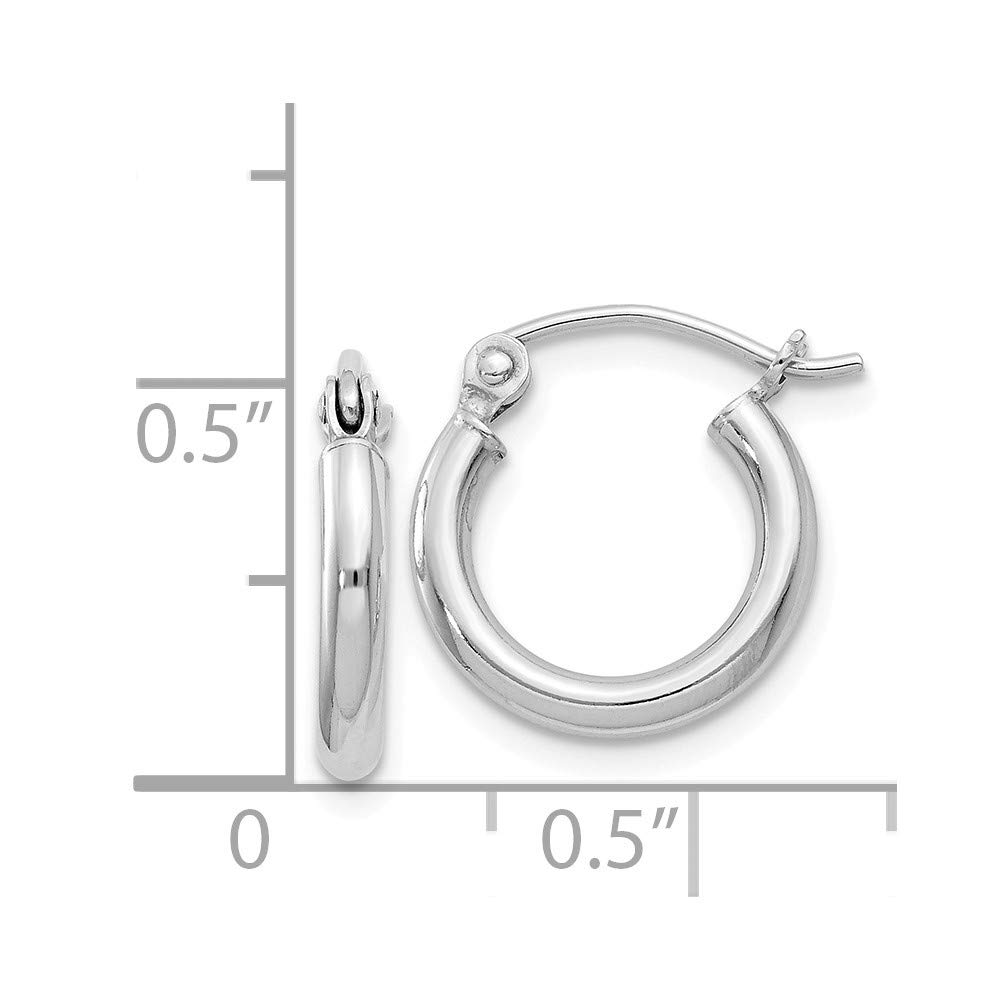 Sterling Silver Rhodium-Plated 2mm Hoop Earrings for Women - Classic Small Circle Stud Earrings QE4375 | Perfect for Everyday Wear, Office, Date Night & Gift Giving