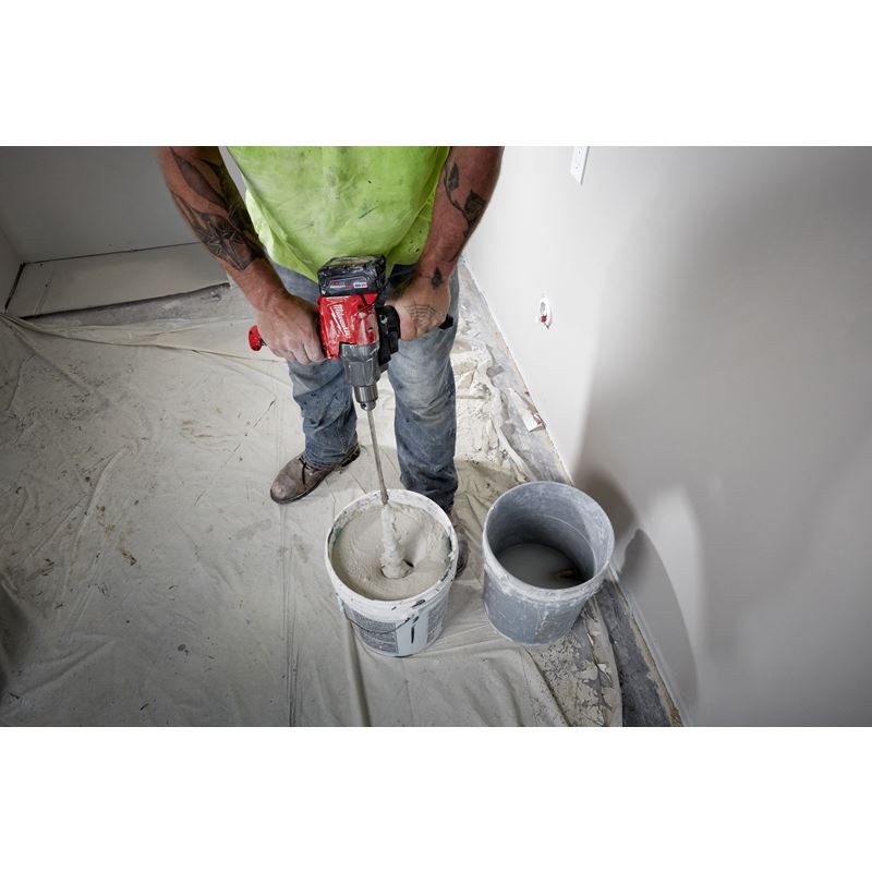 M18 FUEL 18V Brushless Cordless Mud Mixer with 180° Handle Kit - Powerful Lithium-Ion Battery for Drywall, Concrete & Plaster Mixing - Ideal for Construction & DIY Projects