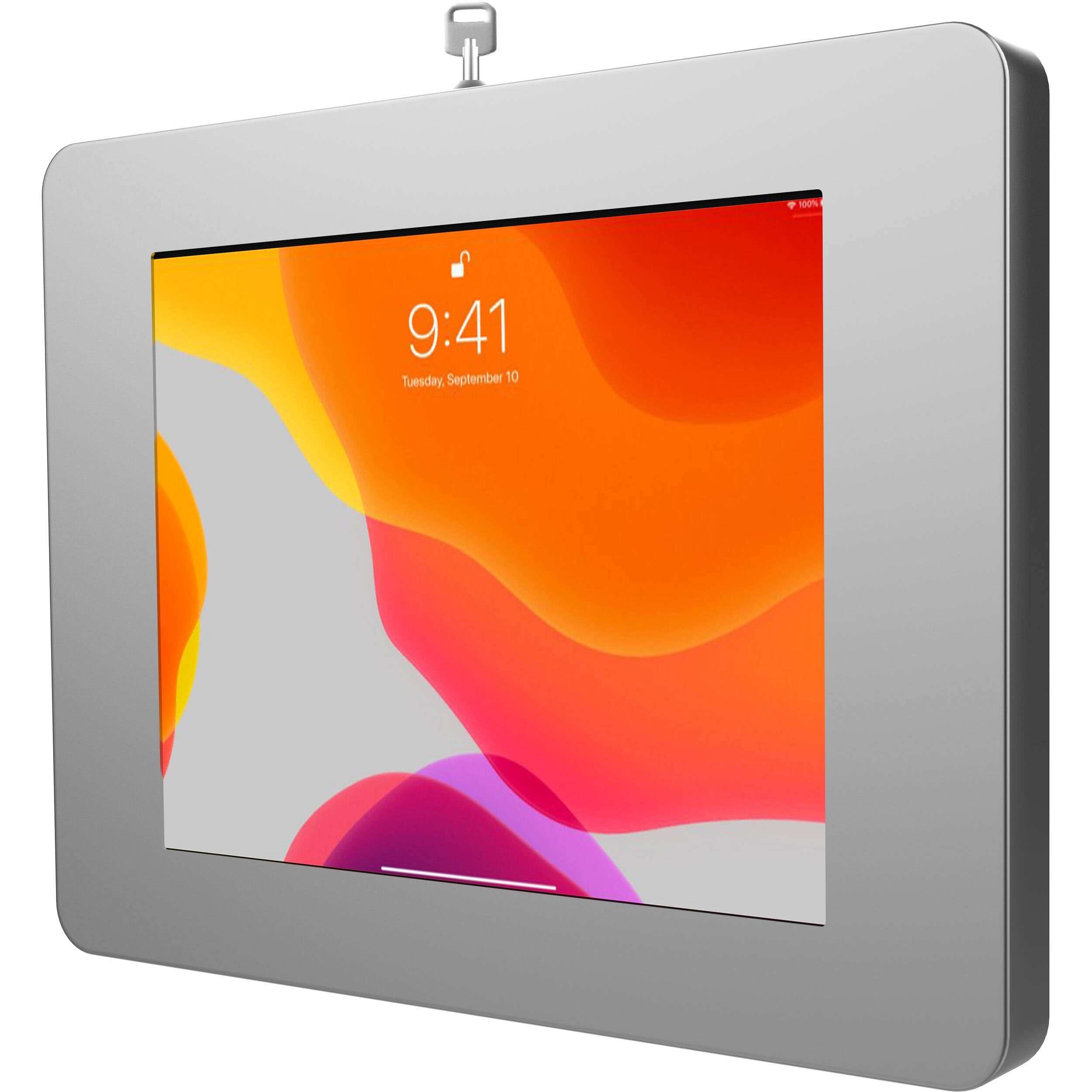 Secure Tablet Wall Mount Holder for iPad, Samsung Galaxy & More - Silver | Durable Locking Bracket for Home, Office & Classroom Use