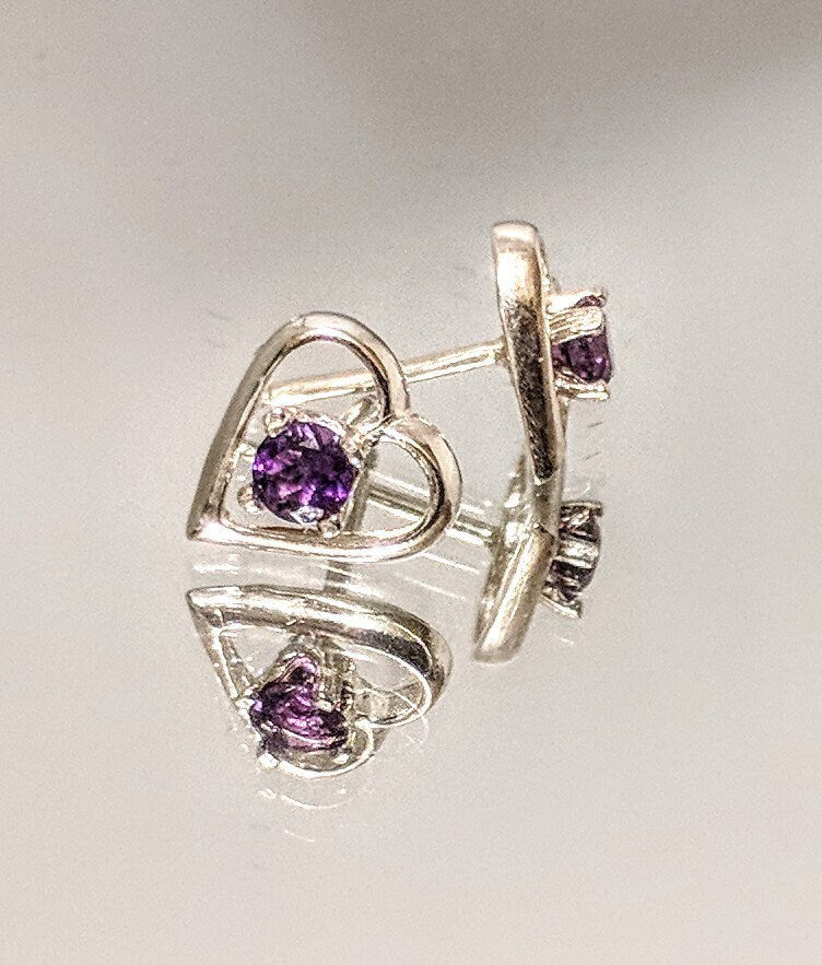 Genuine Sapphire, Ruby & Emerald Heart Stud Earrings - Sterling Silver Birthstone Jewelry for Women | Perfect Gift for Valentine's Day, Anniversary & Special Occasions