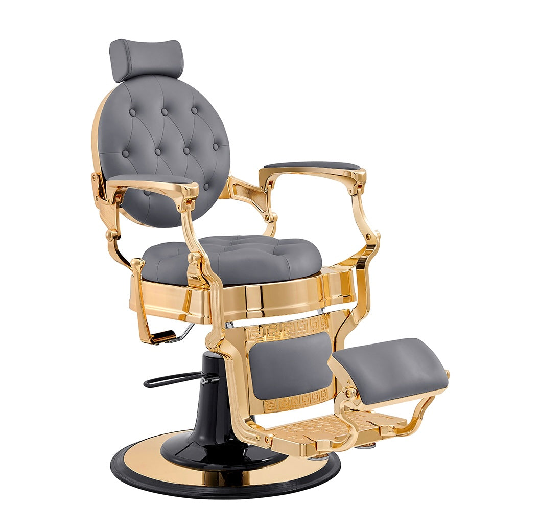 Princeton Professional Barber Chair with Gold Finish - Heavy Duty Salon & Home Haircut Styling Chair for Barbershops & Personal Use