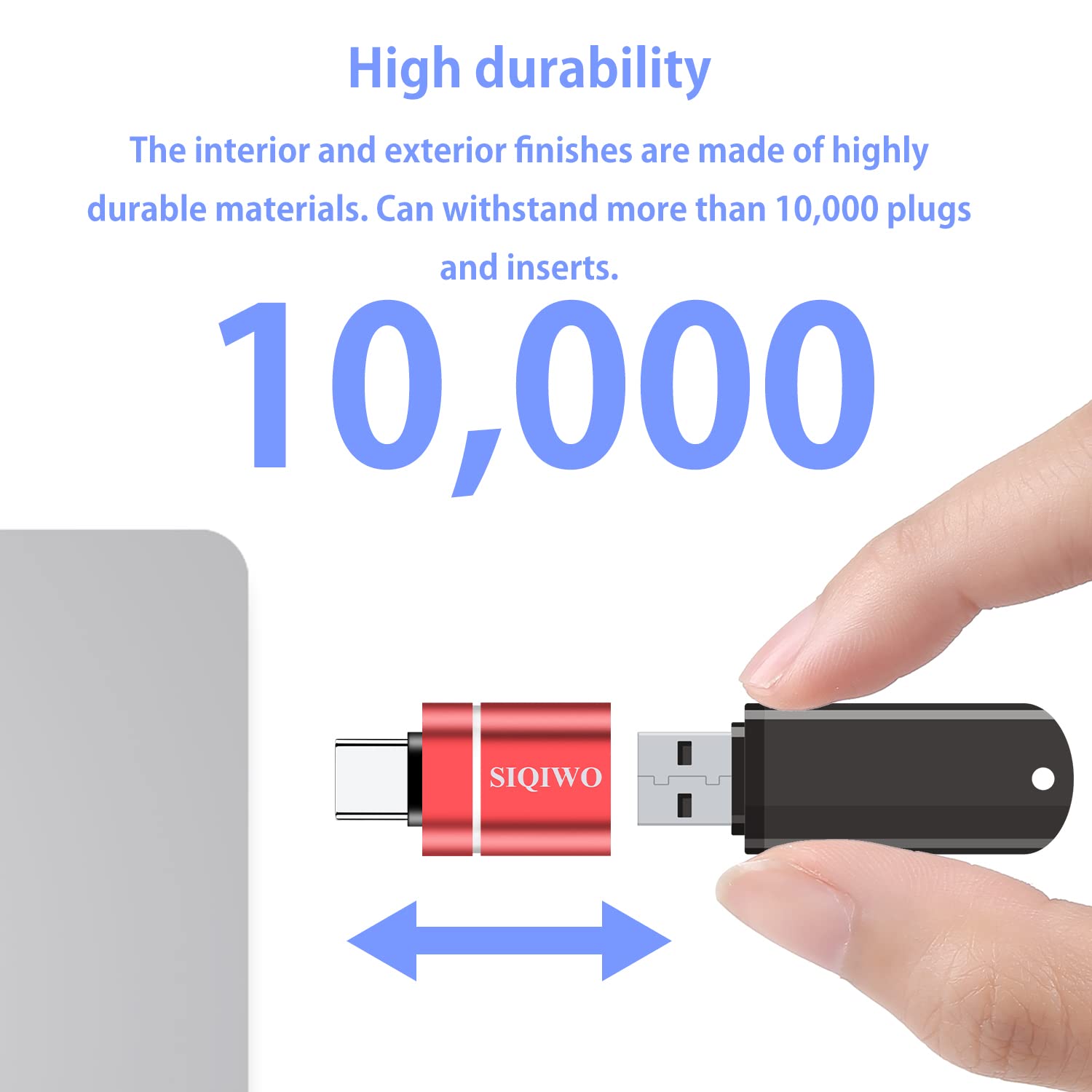 SIQIWO USB C to USB 3.0 OTG Adapter [2 Pack] - Thunderbolt 3 Compatible Type C Adapter for MacBook Pro/Air, Dell XPS, Galaxy, Huawei, Surface Go - Perfect for Data Transfer & Charging on Travel, Office & Home Use