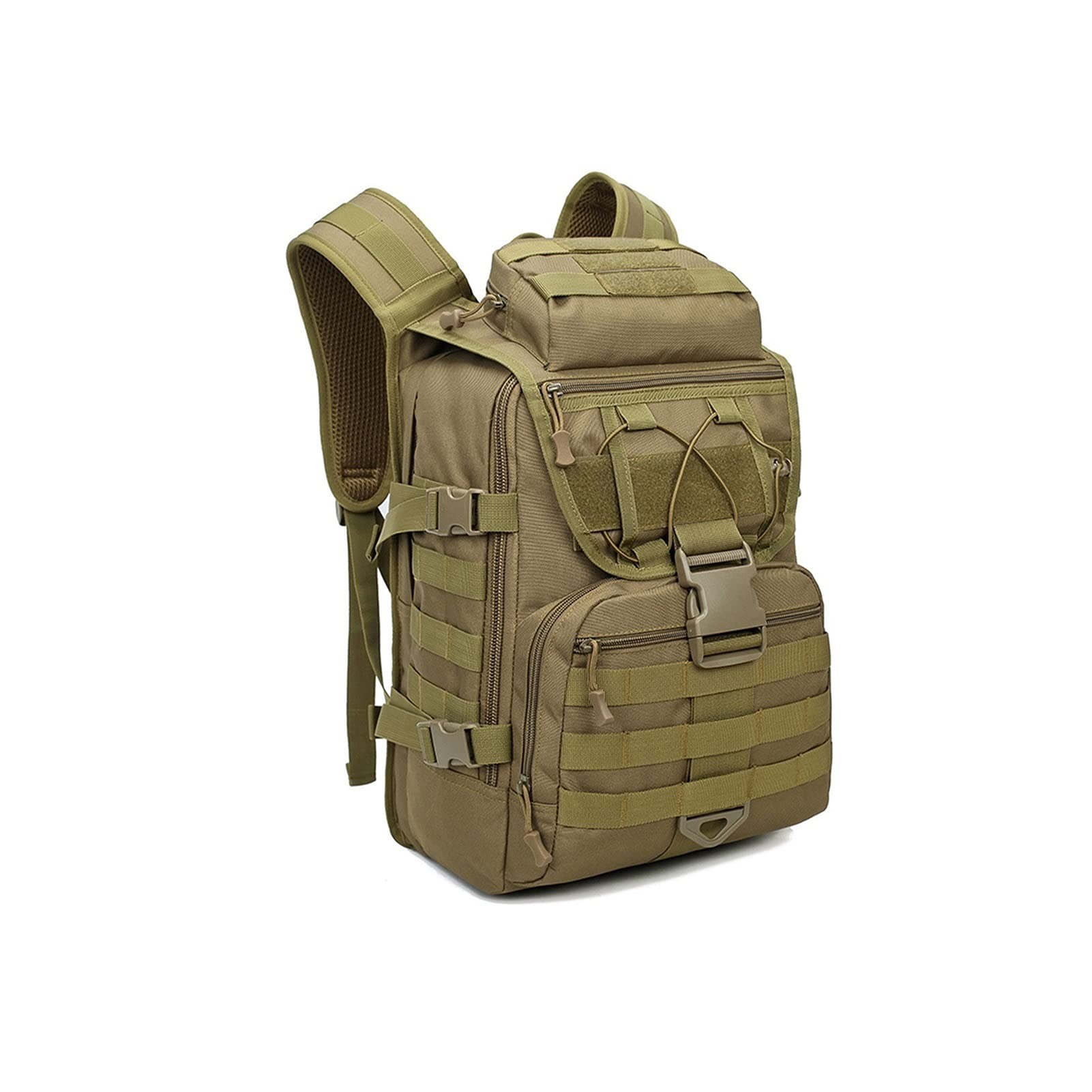 XBYUNDING 40L Waterproof Tactical Backpack - Lightweight Hiking Backpack for Men & Women, Durable Outdoor Travel Rucksack for Camping, Trekking, Cycling & Daily Commute - Perfect for Adventure & Work (Brown)