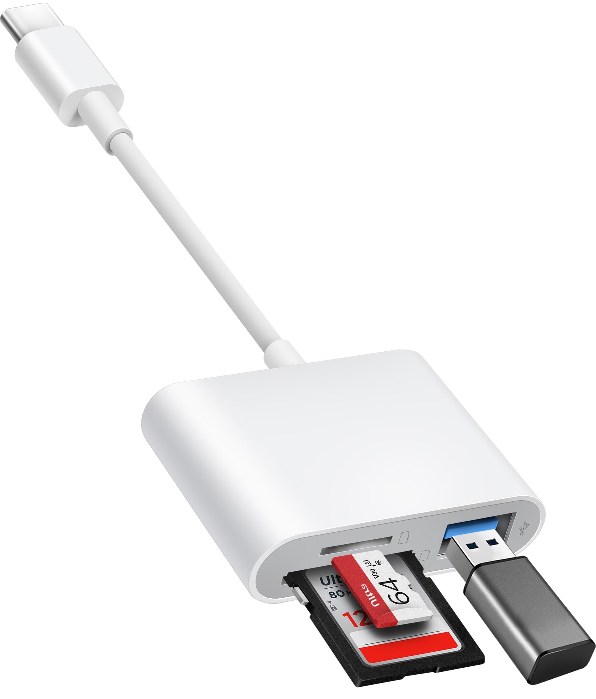BNMXTEK USB C to SD Card Reader - High Speed USB 3.0 Memory Card Adapter for SD/MicroSD - Compatible with iPhone 15 Pro Max, iPad Pro/Air/Mini, MacBook Pro/Air, Windows PC - Perfect for Photo Transfer, Video Editing & Data Backup