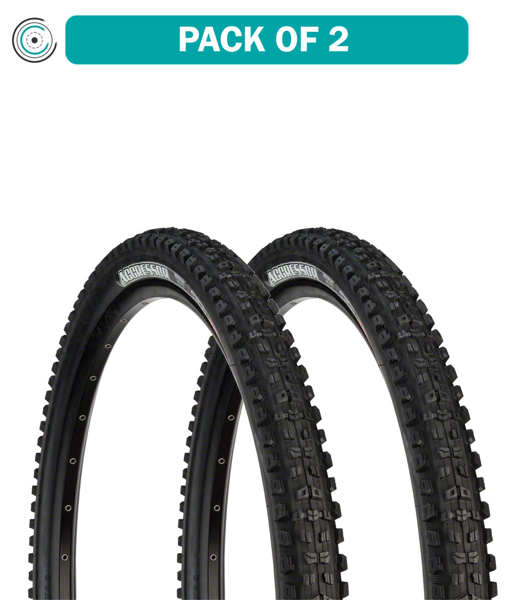 Maxxis Aggressor 29 x 2.3 Tubeless Folding MTB Tires - 2 Pack, Black, Dual EXO Casing (TB96882000) - Perfect for Trail Riding, Enduro & Mountain Biking Adventures