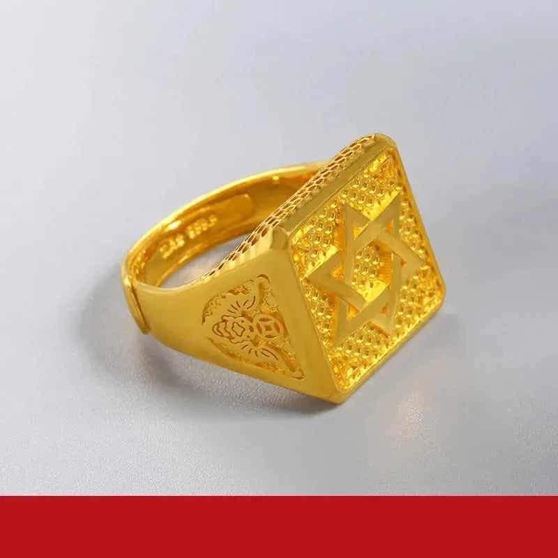24K Pure Gold Ring Real AU 999 Solid Gold Rings for Women - Shiny Classic Jewelry Gift for Anniversary, Valentine's Day & Wedding - Trendy Upscale Fashion Accessories 2023