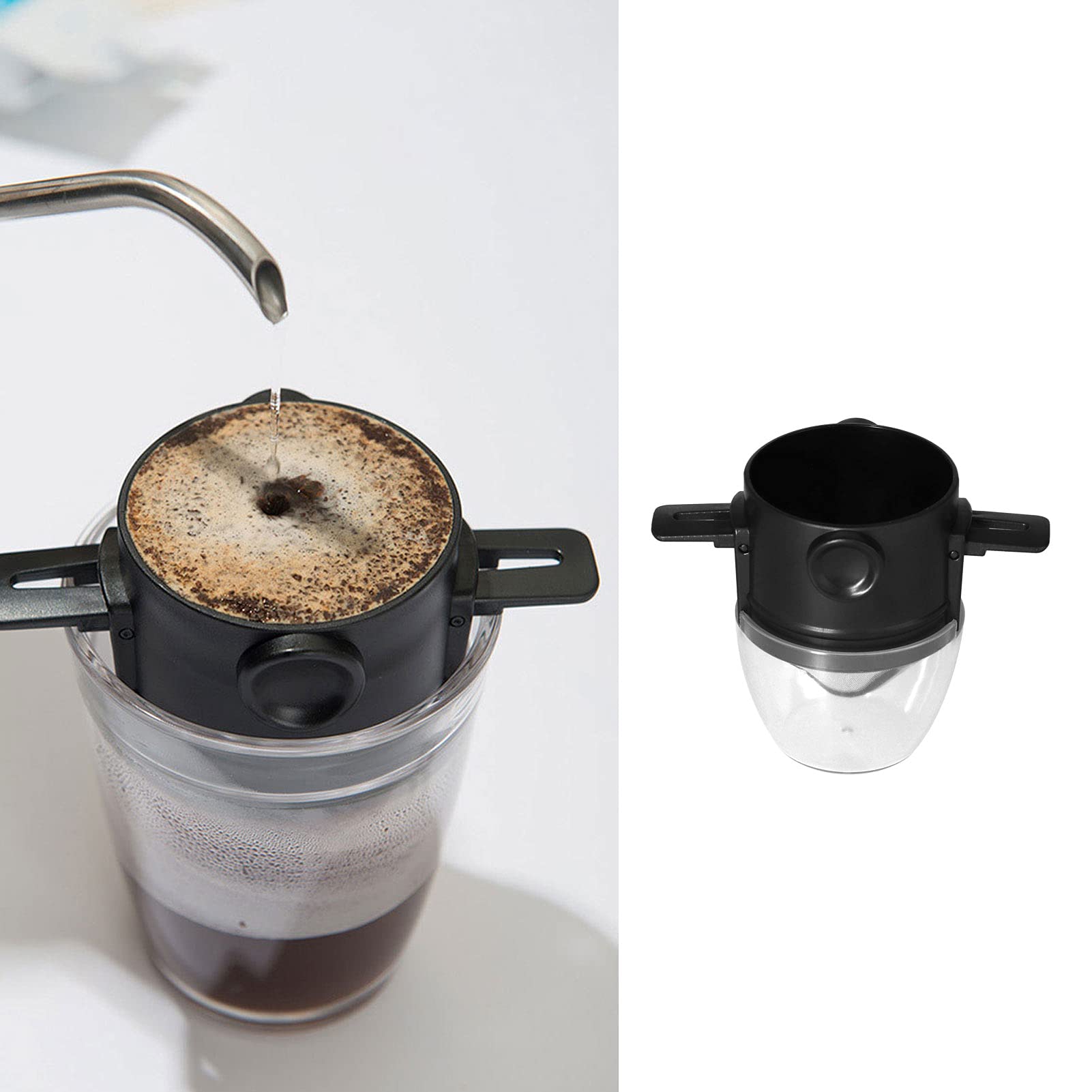 Pour Over Coffee Filter Cone - Collapsible Resin Holder for 1-2 Cup Brewing | Reusable Paperless Coffee Basket | Perfect for Travel, Camping, Office & Backpacking | Portable Drip Coffee Maker for Outdoor Adventures & Daily Use