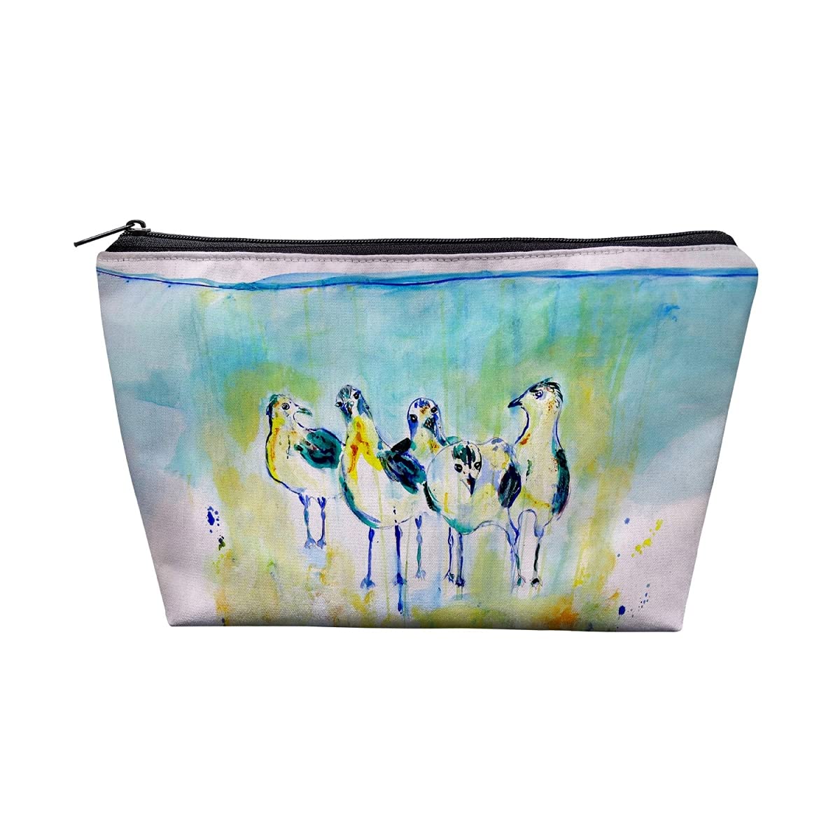 Betsy Drake PC1136 8.5 x 6 Inch Abstract Gulls II Zipper Pouch - Perfect for Makeup, Travel & Art Supplies Storage