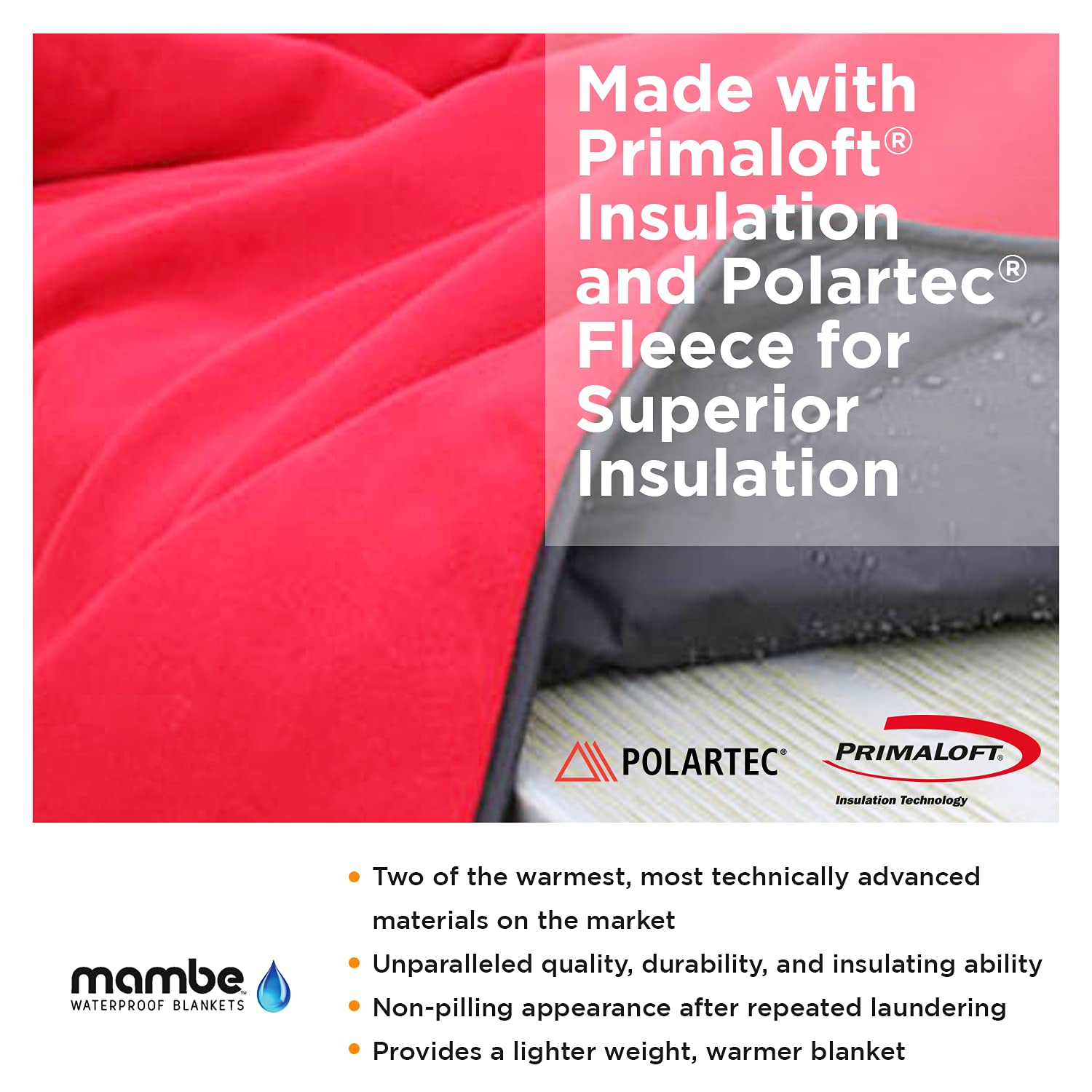 Mambe Super Extreme Weather Outdoor Blanket - 100% Waterproof Windproof Insulated Polartec Blanket for Cold Weather Camping, Winter Sports, Hiking & Emergency Survival Gear - Perfect for Outdoor Adventures and Extreme Conditions