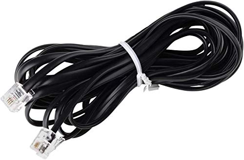 Premium 15ft Telephone Cord for Landline Phones - High Quality RJ11 Cable with Clear Sound & Durable Construction - Compatible with All Standard Wall Jacks & Devices - Perfect for Home, Office & Business Use (Black)