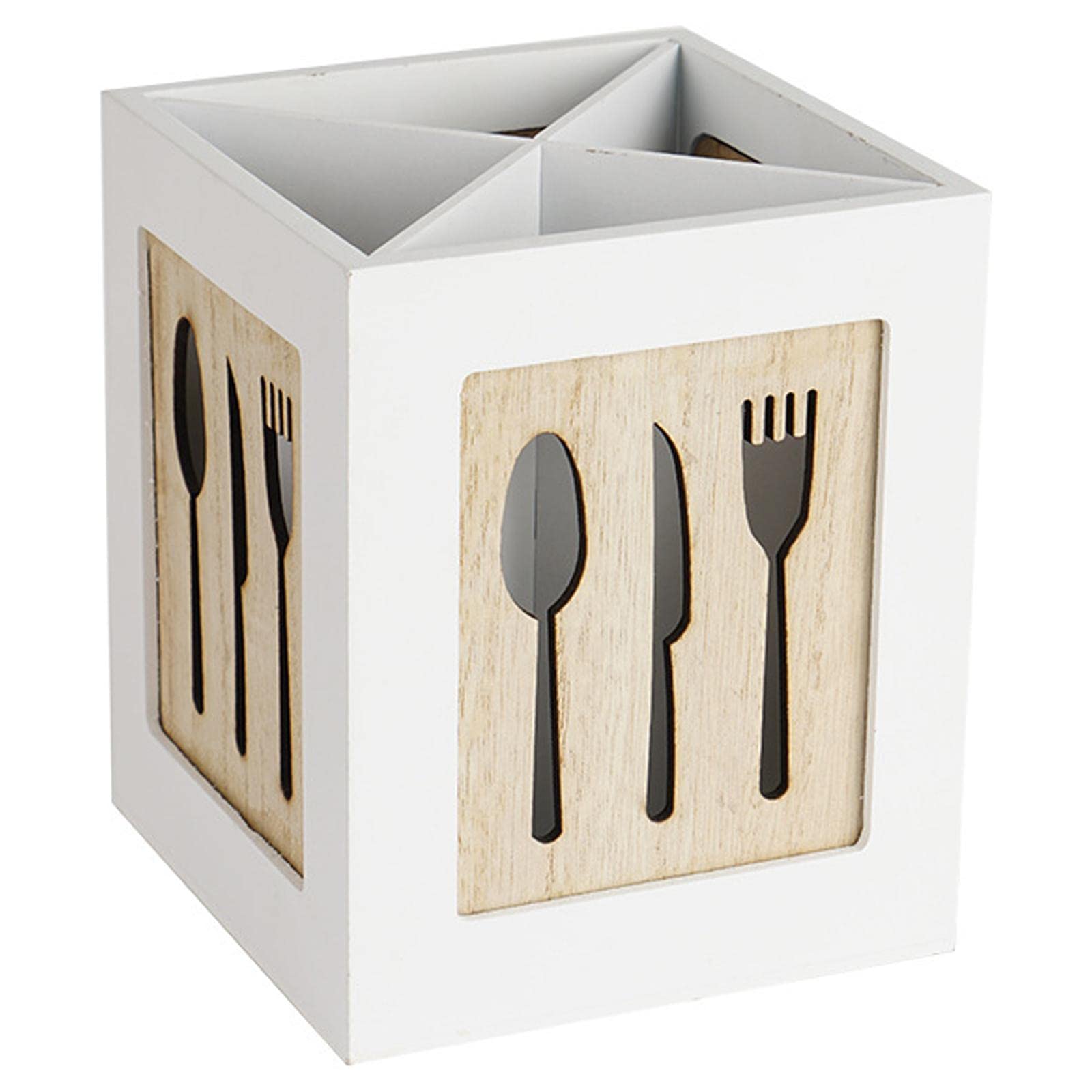 Premium Wooden Kitchen Utensil Holder - Organize Forks, Chopsticks & Cutlery - Countertop Storage Solution for Dining Table & Kitchen Accessories - Perfect for Home, Restaurant & Office Use
