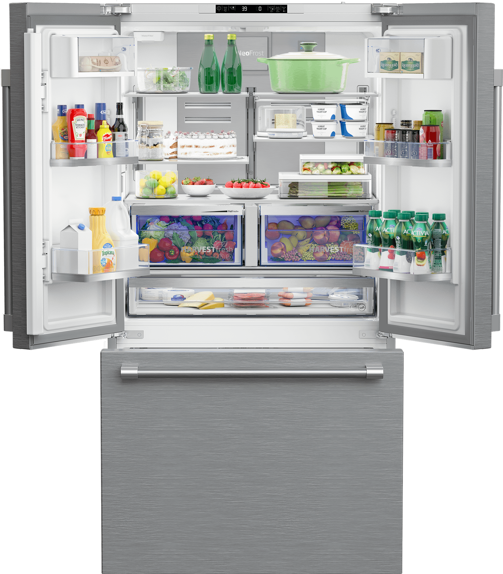 Beko BFFD3624ZSS 36 Inch French Door Refrigerator with Flexi Drawer - Energy Star Stainless Steel Smart Fridge for Modern Kitchen | Perfect for Large Families & Entertaining