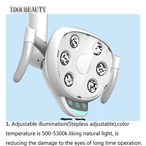 CX249-23 Professional LED Shadowless Dental Light with 6 High-Power Bulbs - Touch Button & Sensor Dual Control - 22MM Adjustable for Dental Clinics, Oral Surgery & Teeth Whitening Procedures