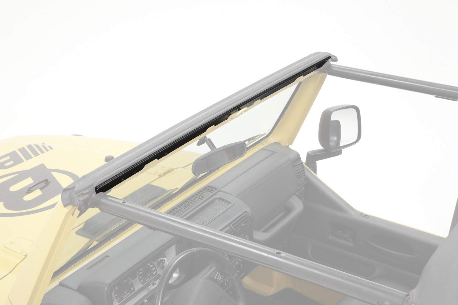 Bestop 5121001 Black Windshield Channel Replacement for Jeep Wrangler TJ 1997-2002 - Durable Weatherproof Seal for Off-Road & Daily Driving