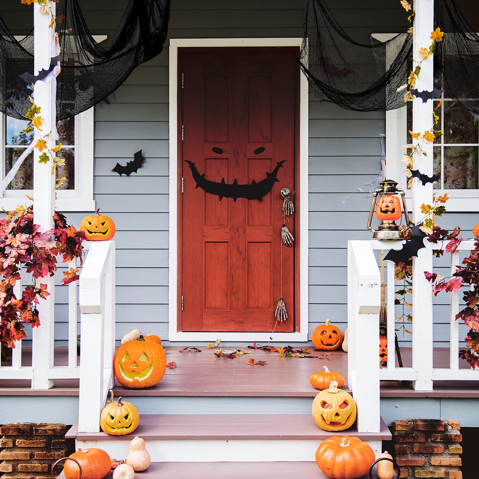 Halloween Creepy Cloth Black 80×160 Inch - Scary Spider Web Decor for Outdoor & Indoor - Perfect for Halloween Party Decorations, Haunted House Props, and Spooky Yard Displays