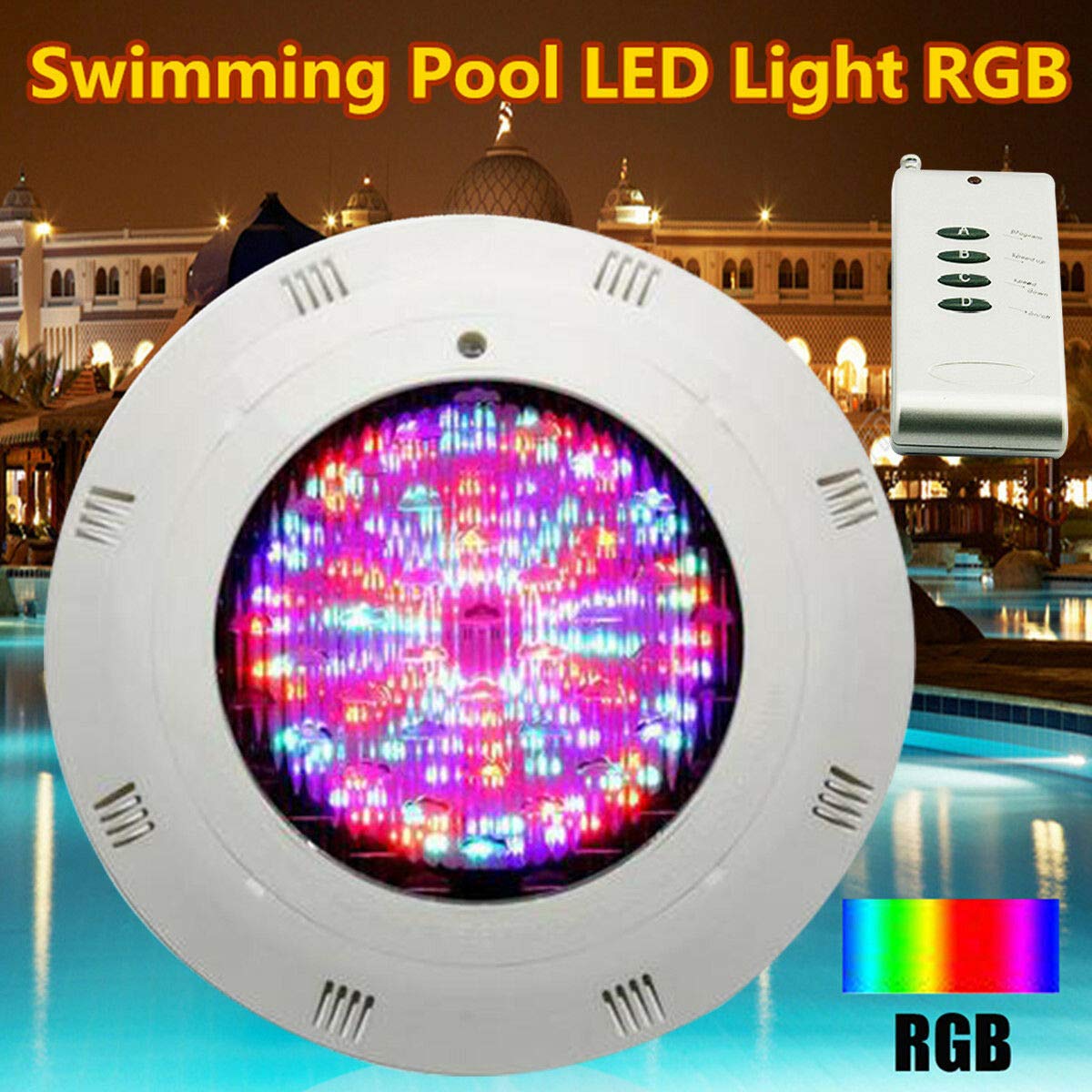 18W 12V RGB Color Changing LED Underwater Pool Light - Waterproof Spa Fountain Lamp with Remote Control & Switch | Perfect for Swimming Pools, Hot Tubs, and Garden Water Features