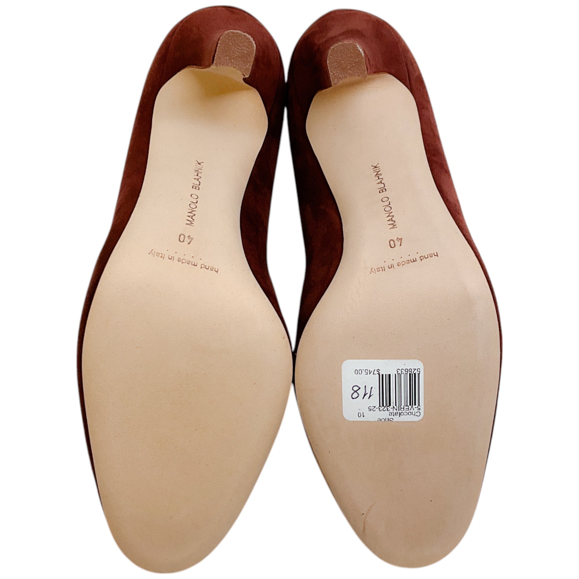 Manolo Blahnik Verin 105mm Dark Chocolate Brown Suede Pumps - Elegant High Heels for Women, Perfect for Weddings, Parties & Office Wear