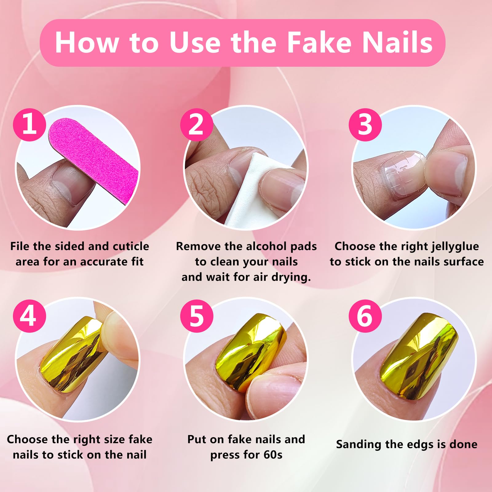 24Pcs Chrome Press on Nails Short Square - Metallic Mirror Green & Purple Fake Nails with Glue | Glossy Stick on Nails for Women | Perfect for Parties, Weddings & Everyday Wear