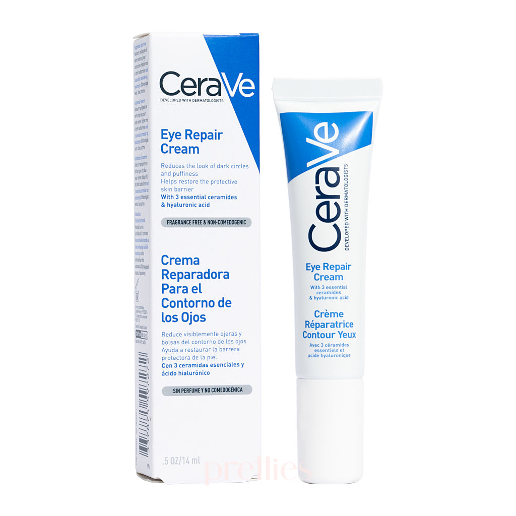 CeraVe Eye Repair Cream 14ml - Hydrating Under Eye Treatment for Dark Circles & Puffiness - Day & Night Use for Sensitive Skin | Perfect for Travel & Daily Skincare Routine