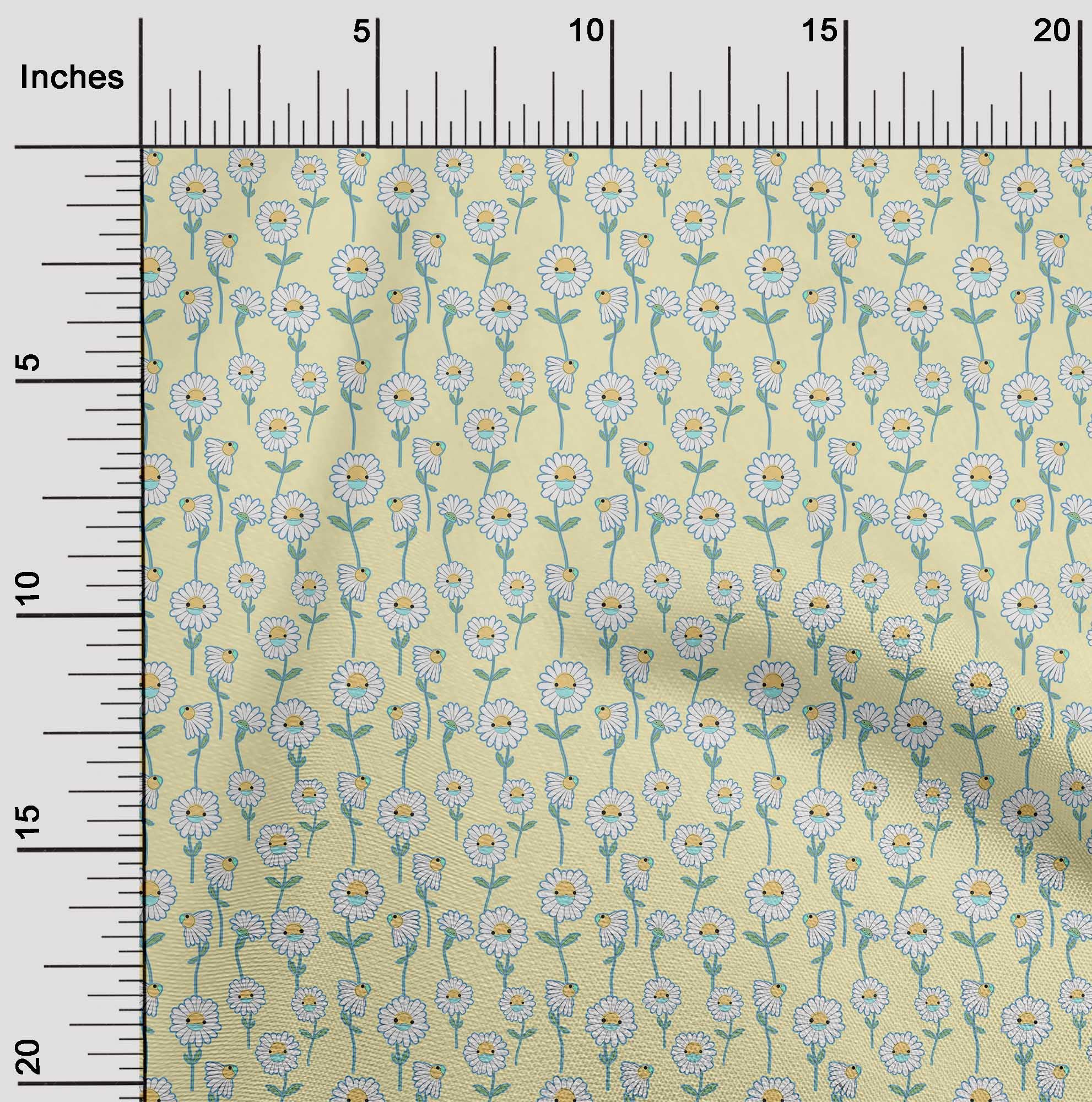 oneOone Viscose Jersey Beige Floral Print Fabric for Kids - 60 Inch Wide Soft Sewing Material by The Yard | DIY Clothing, Dresses, Skirts & Craft Projects