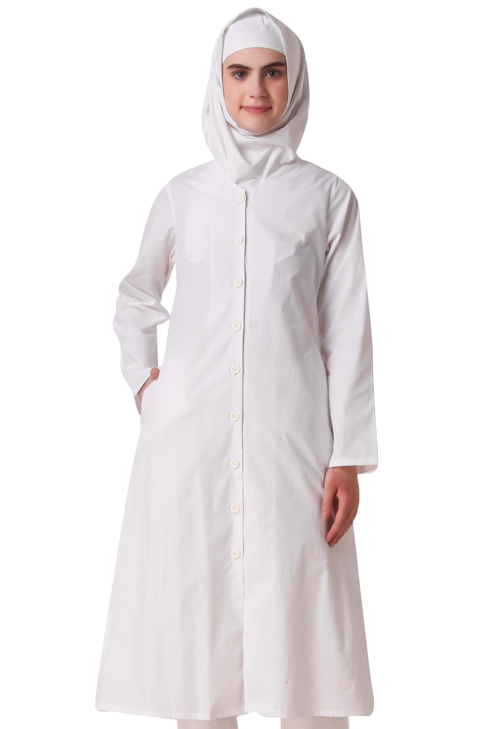 Faraza Women's White Cotton Front Open Tunic Top - Casual Loose Fit Blouse for Summer, Beach, and Boho Style Outfits