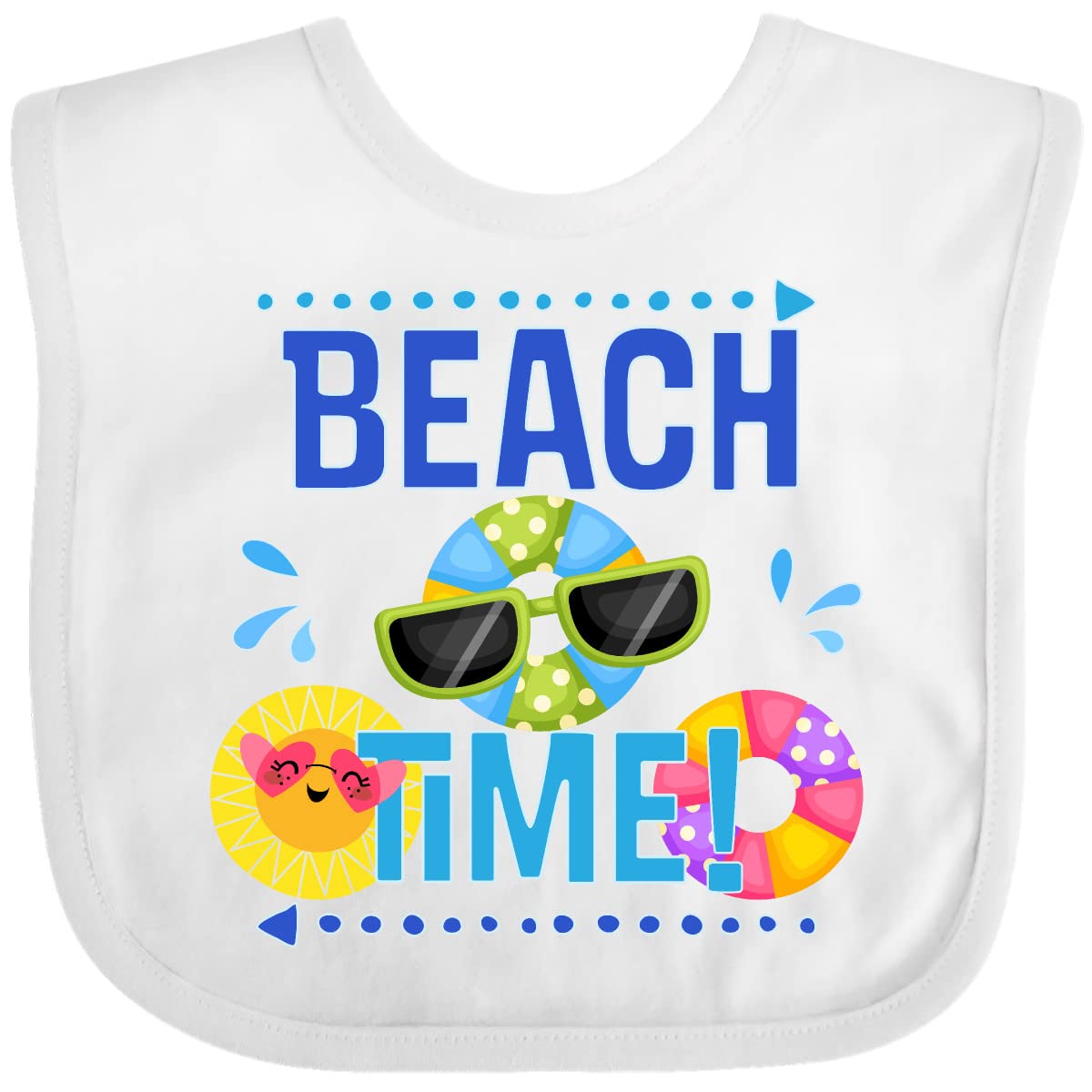 Inktastic Beach Time Summer Vacation Trip Baby Bib - Soft Cotton Drool Bib for Infants & Toddlers - Perfect for Beach, Pool, Travel & Outdoor Adventures