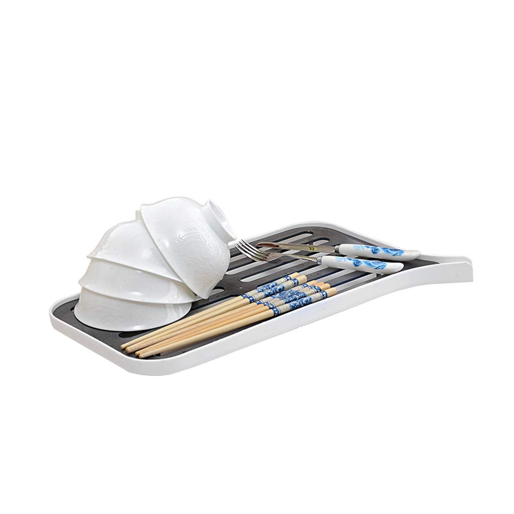Multi-Purpose Dish Drying Rack with Chopsticks Holder & Fruit/Vegetable Drain Tray - Space Saving Kitchen Counter Organizer for Dishes, Utensils & Produce Storage