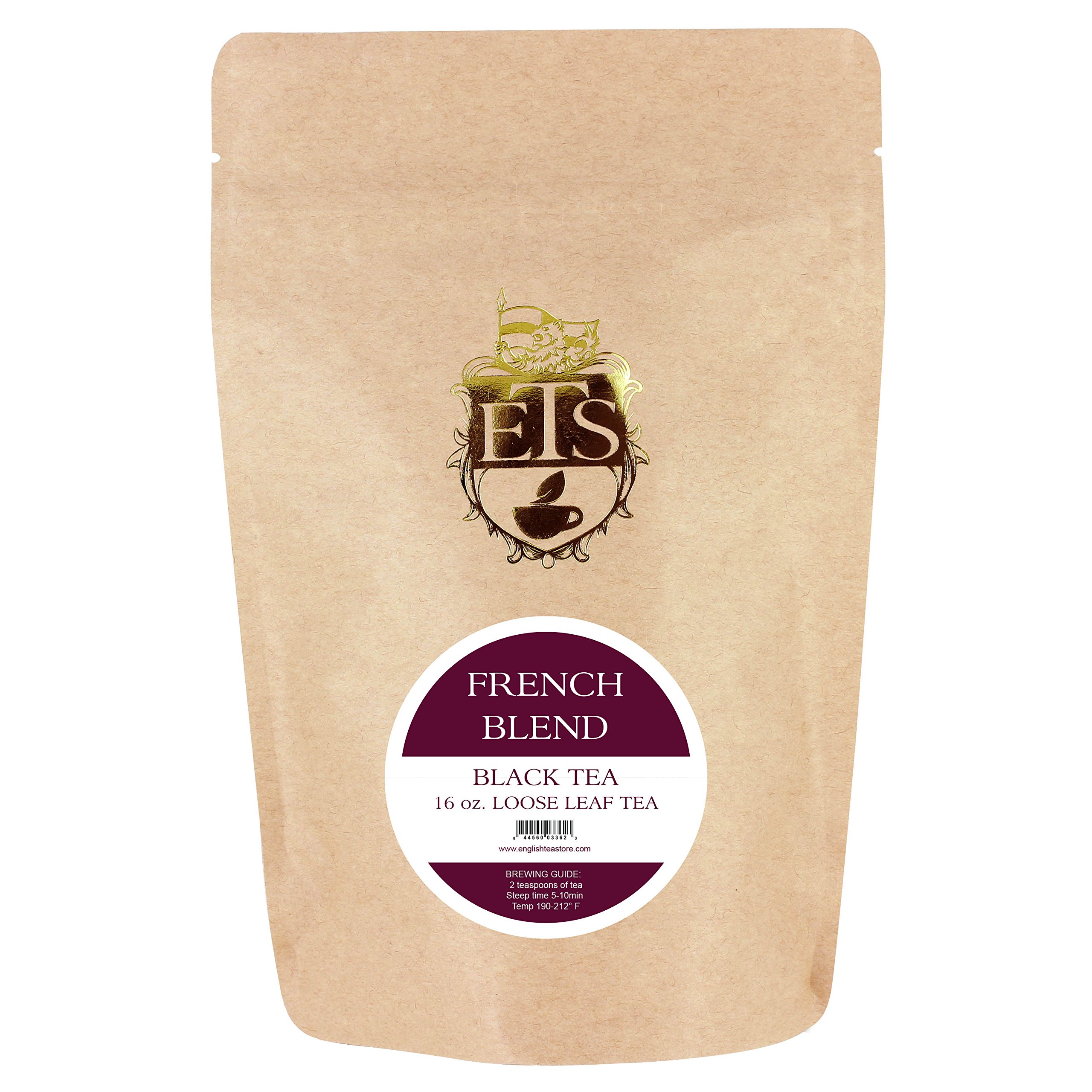 Premium Loose Leaf English Tea & French Blend Tea Pouches - 4 Ounce | Organic Black Tea for Afternoon Tea, Gifts & Relaxation