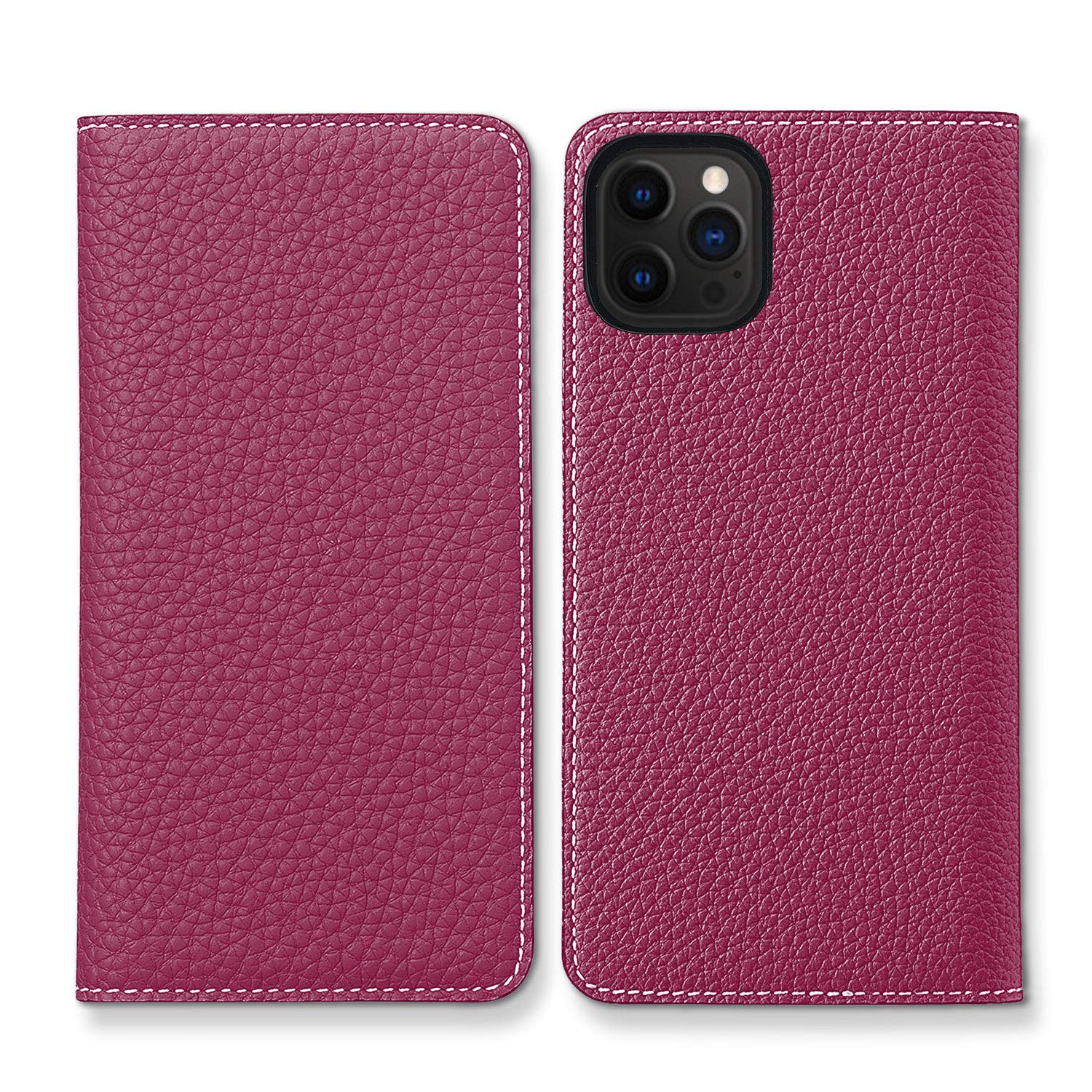 Premium BONAVENTURA Diary Smartphone Case for iPhone 12 Pro Max - Elegant Anemone Purple Design | Slim Protective Cover with Shock Absorption | Perfect for Work, Travel & Everyday Use