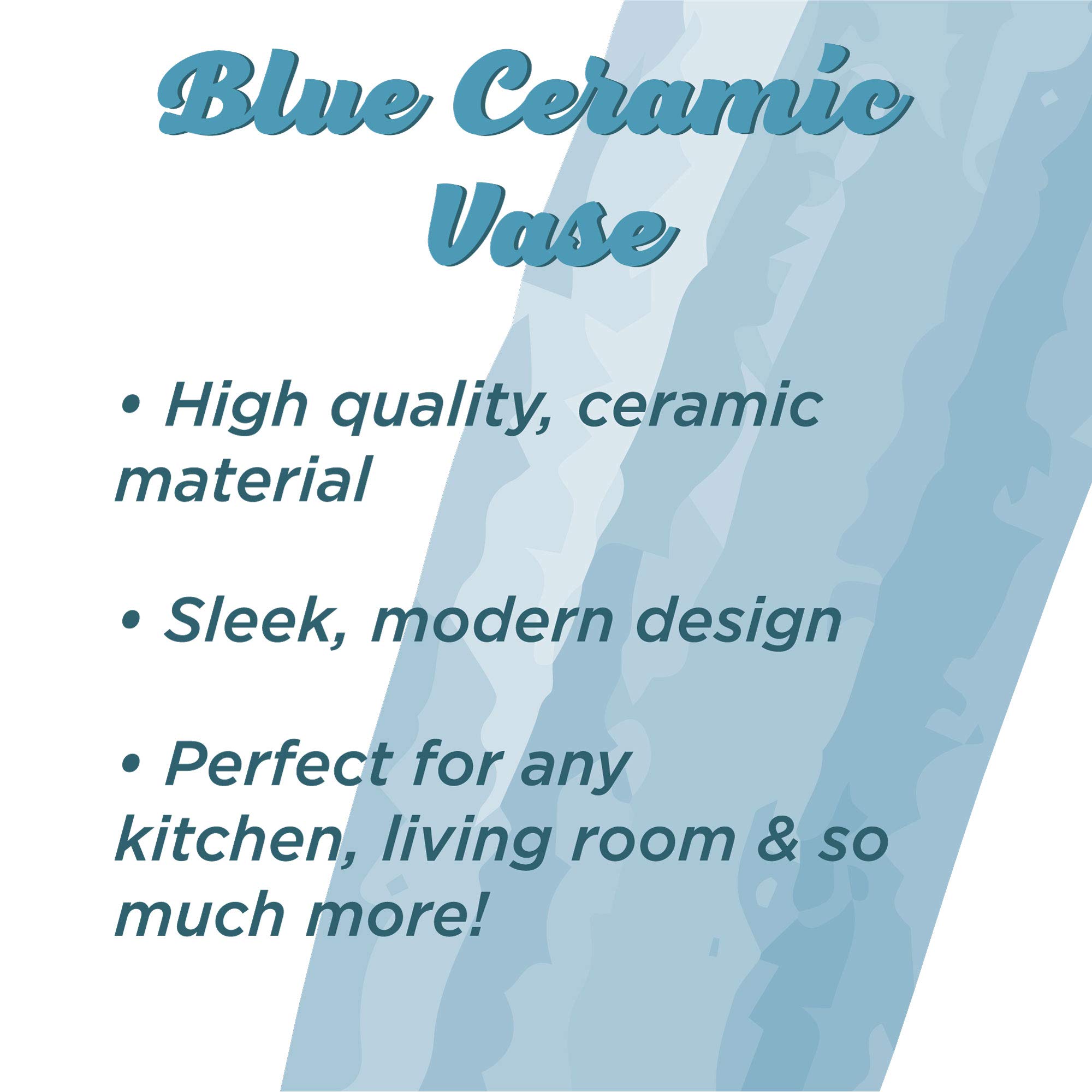 Large Blue Ceramic Vase for Farmhouse Decor - Handcrafted Rustic Flower Vase for Table Centerpiece, Shelf Display & Home Accents - Perfect for Living Room, Dining Table & Wedding Decor