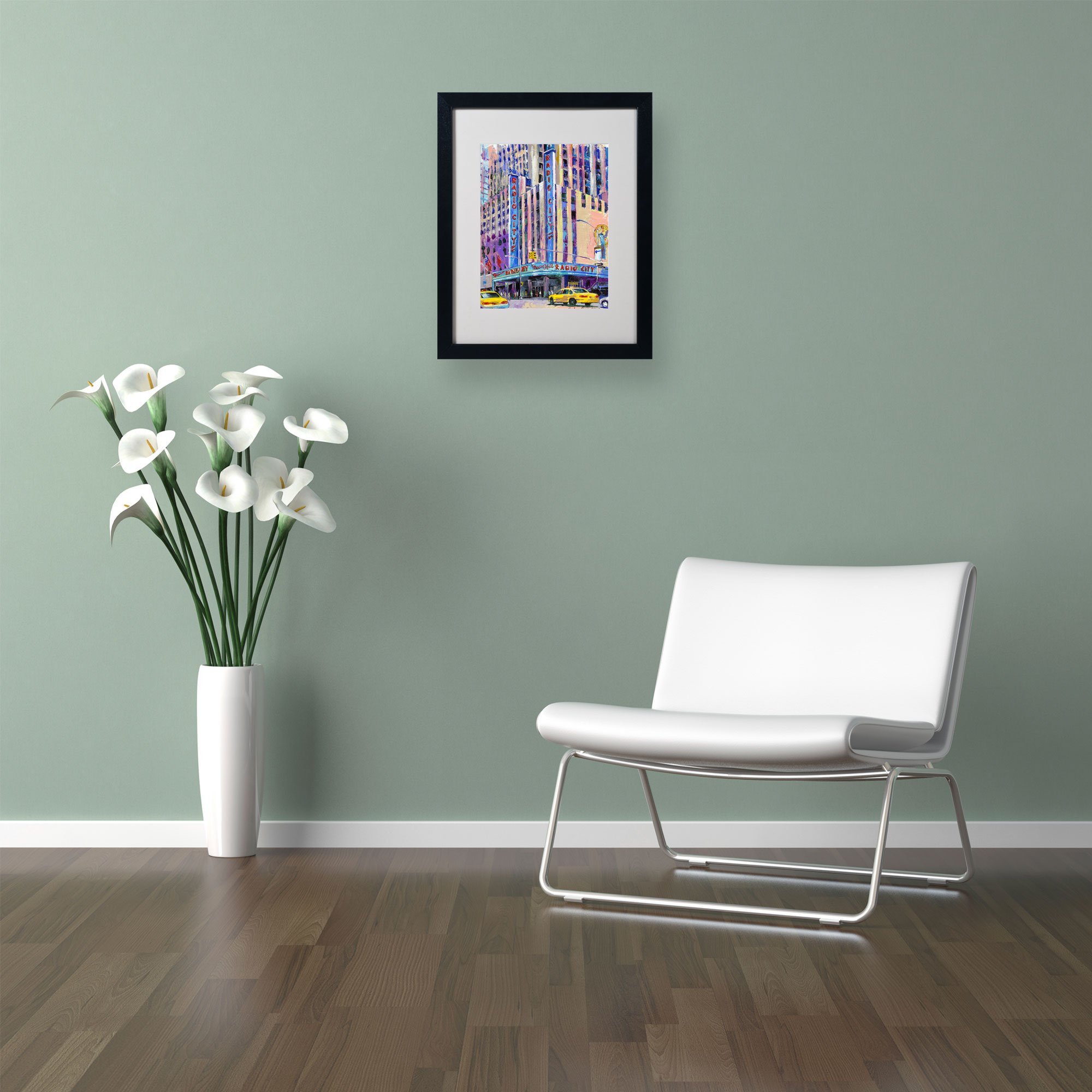 Richard Wallich Radio City Music Hall Fine Art Print - 11x14 Inch Black Framed Wall Decor for Living Room, Office & Gifts
