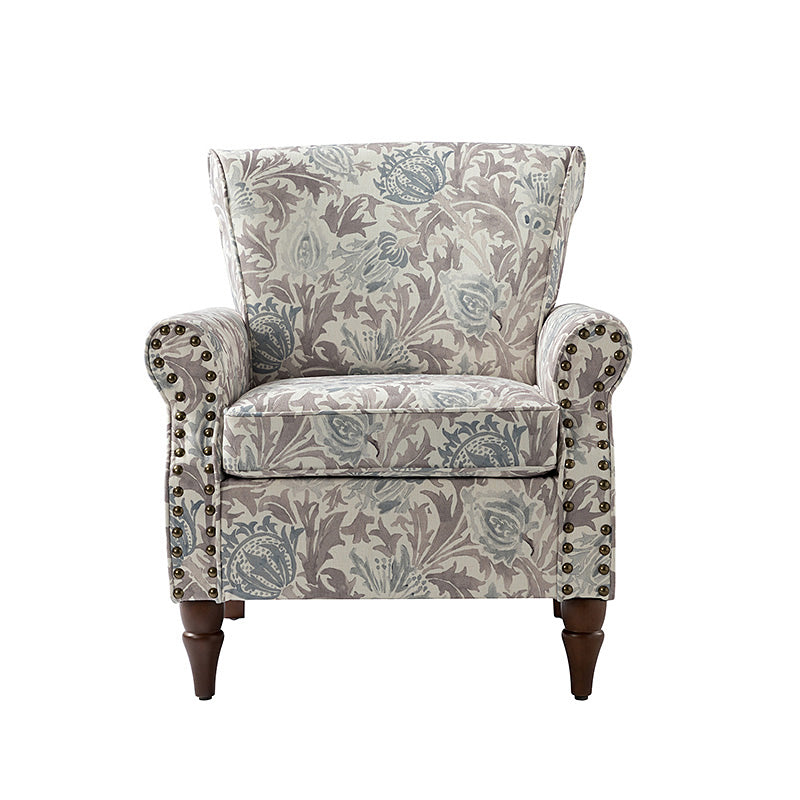 Artemisa Modern Floral Pattern Upholstered Armchair - Comfortable Living Room Accent Chair for Home Office & Lounge Decor