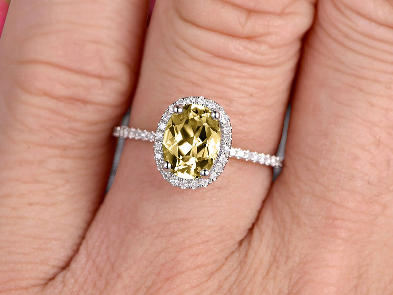 1.50 Carat Oval Cut Champagne Diamond Moissanite Engagement Ring - 10k White Gold Wedding Band for Women, Anniversary Gift for Her, Perfect for Proposals & Special Occasions