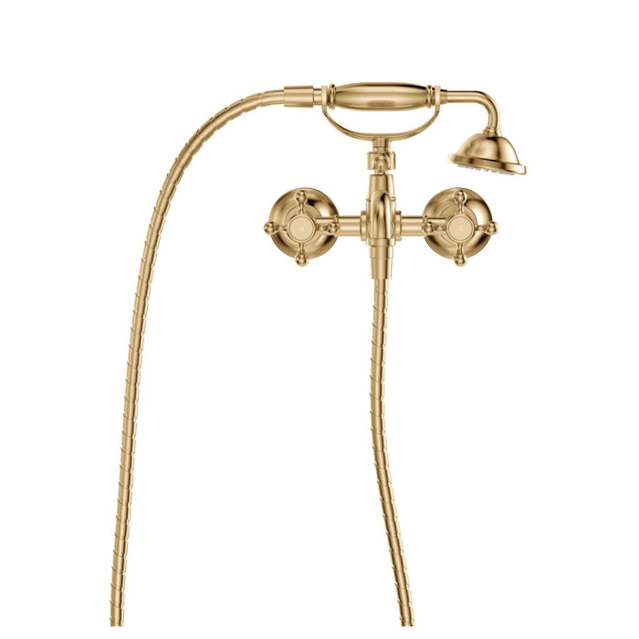 Fienza 336105UB Lillian Exposed Bathroom Faucet Set with Hand Shower in Urban Brass Finish - Perfect for Modern Bathroom Renovations and Spa-Like Shower Experiences