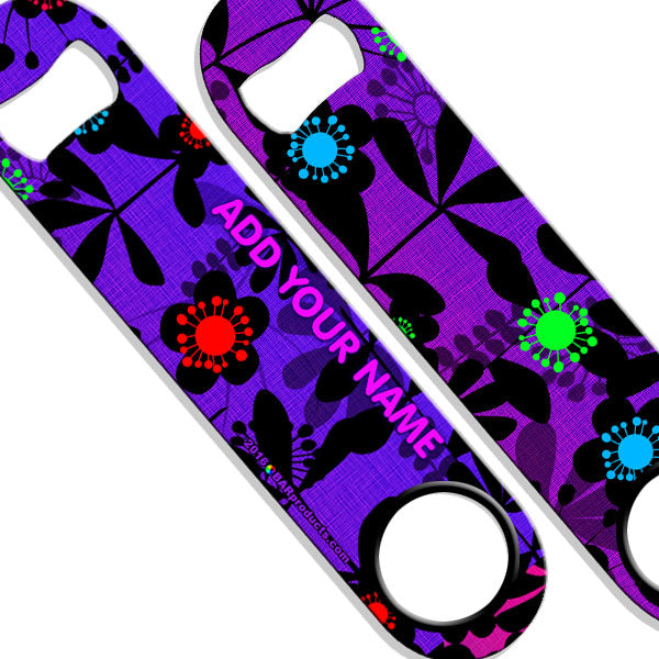 Personalized Speed Bottle Opener with Abstract Floral Design - Perfect for Parties, Weddings & Home Bar Accessories