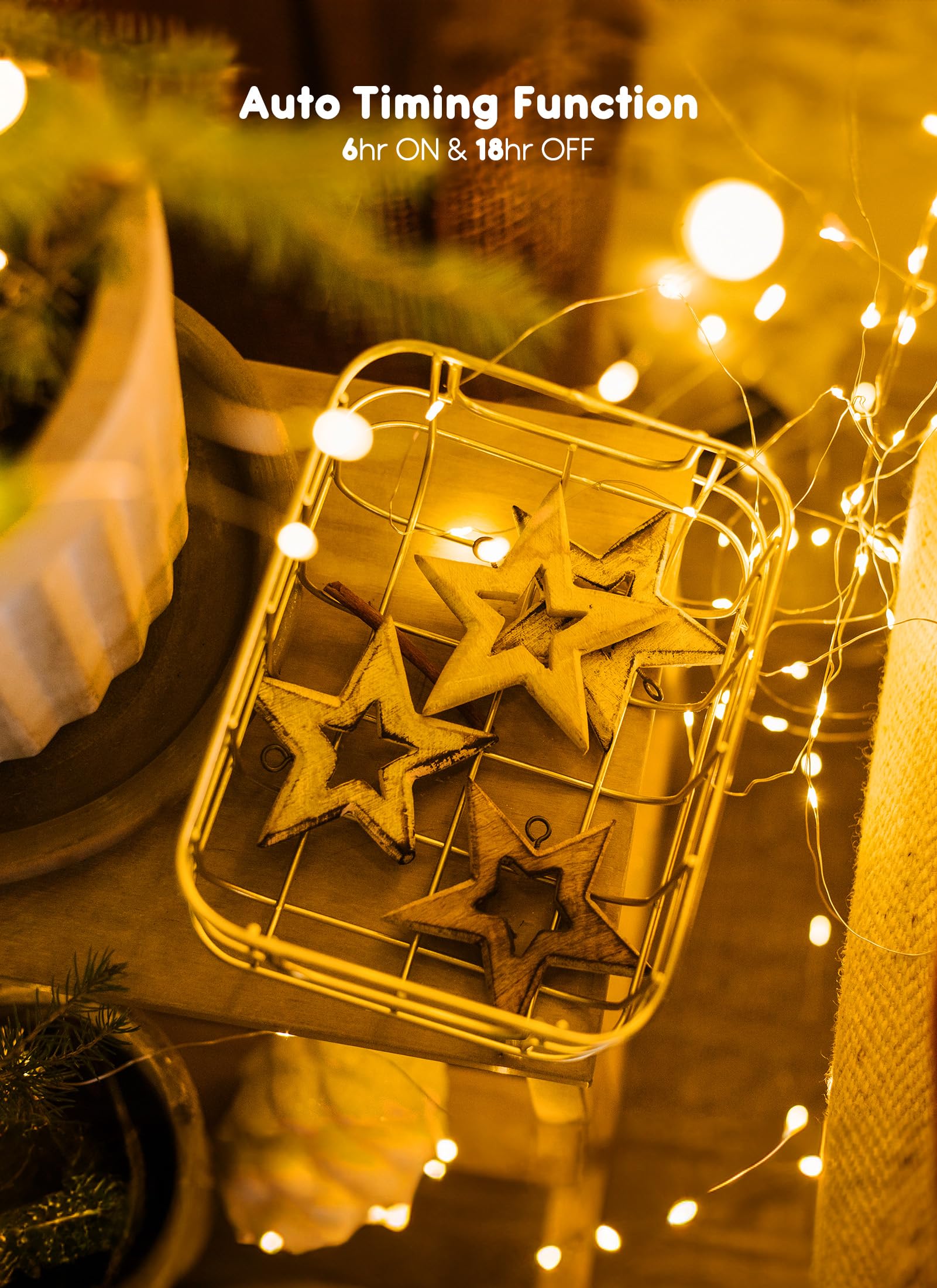 33Ft 100 LED Outdoor String Lights - Battery Operated with Remote, Waterproof Fairy Lights for Patio, Garden, Bedroom, Dorm & Christmas Decorations | Warm White Twinkle Lights for Party, Backyard, Tapestry & Indoor Use
