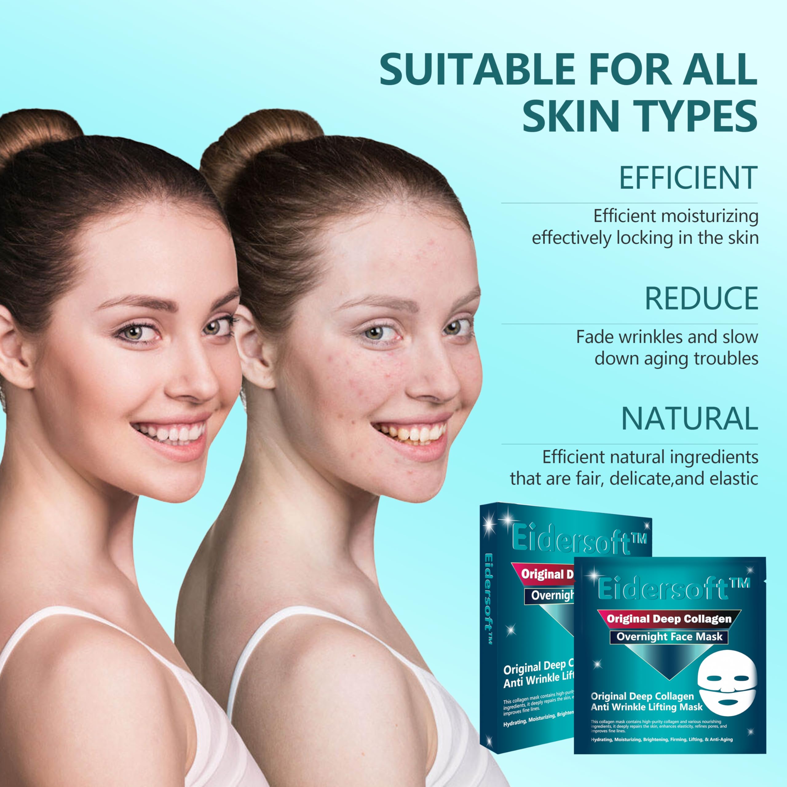 **Deep Collagen Anti-Wrinkle Lifting Face Mask - Hydrating Overnight Mask with Retinol, Niacinamide & Hyaluronic Acid for Skin Repair, Firmness & Wrinkle Treatment - Perfect for Nighttime Skincare Routine & Anti-Aging Care**