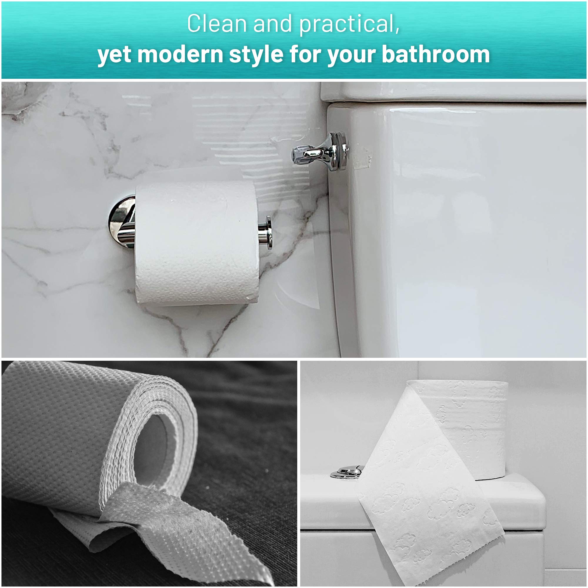 Stainless Steel Toilet Paper Holder - Rust-Free Wall Mount Bathroom & Kitchen TP Roll Holder - Easy Clean & Durable Design Fits All Decor Styles | Perfect for Modern Homes, Apartments & Commercial Restrooms