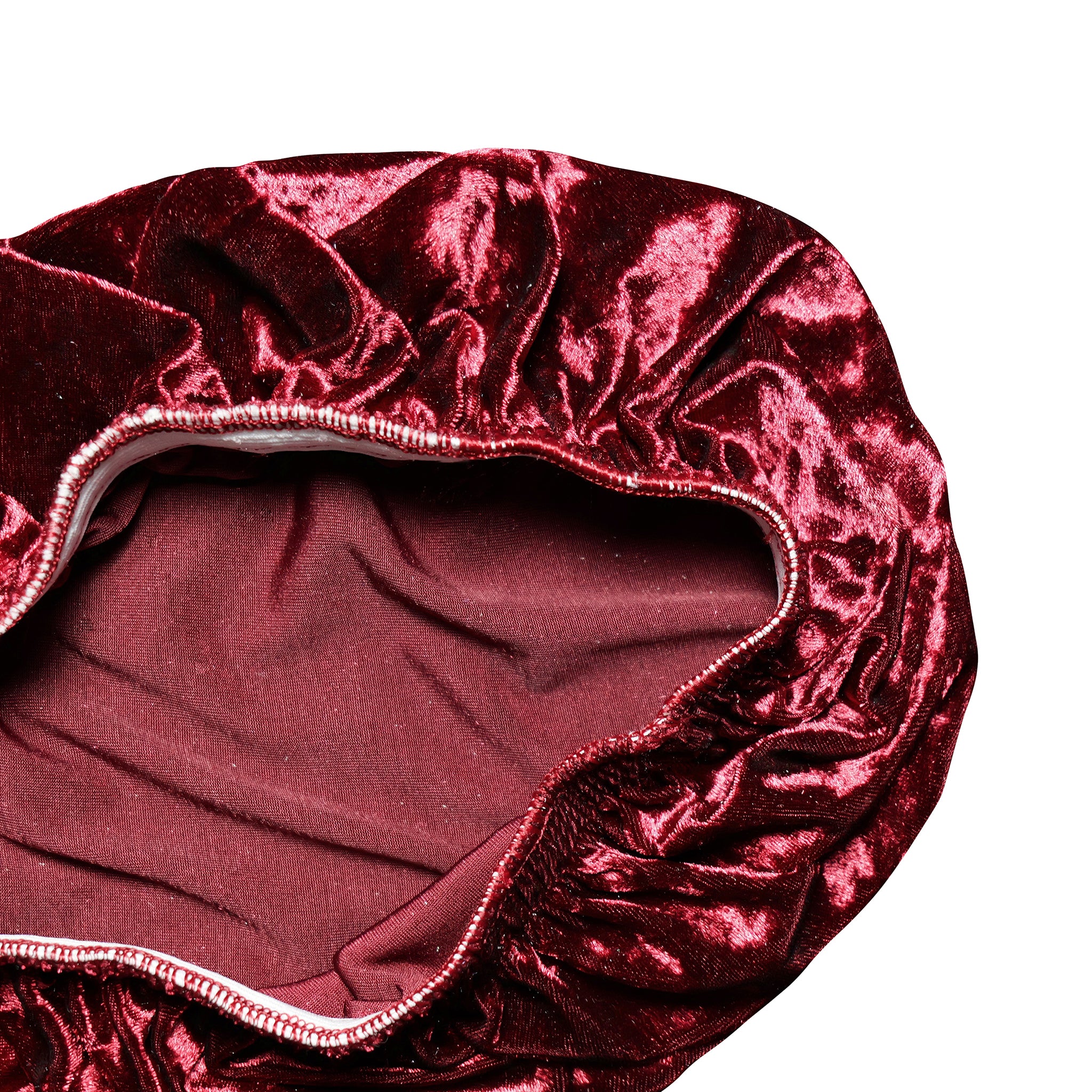 5-Piece Velvet Spandex Chiavari Chair Seat Cushion Covers - Burgundy Red for Wedding, Banquet, and Event Decor