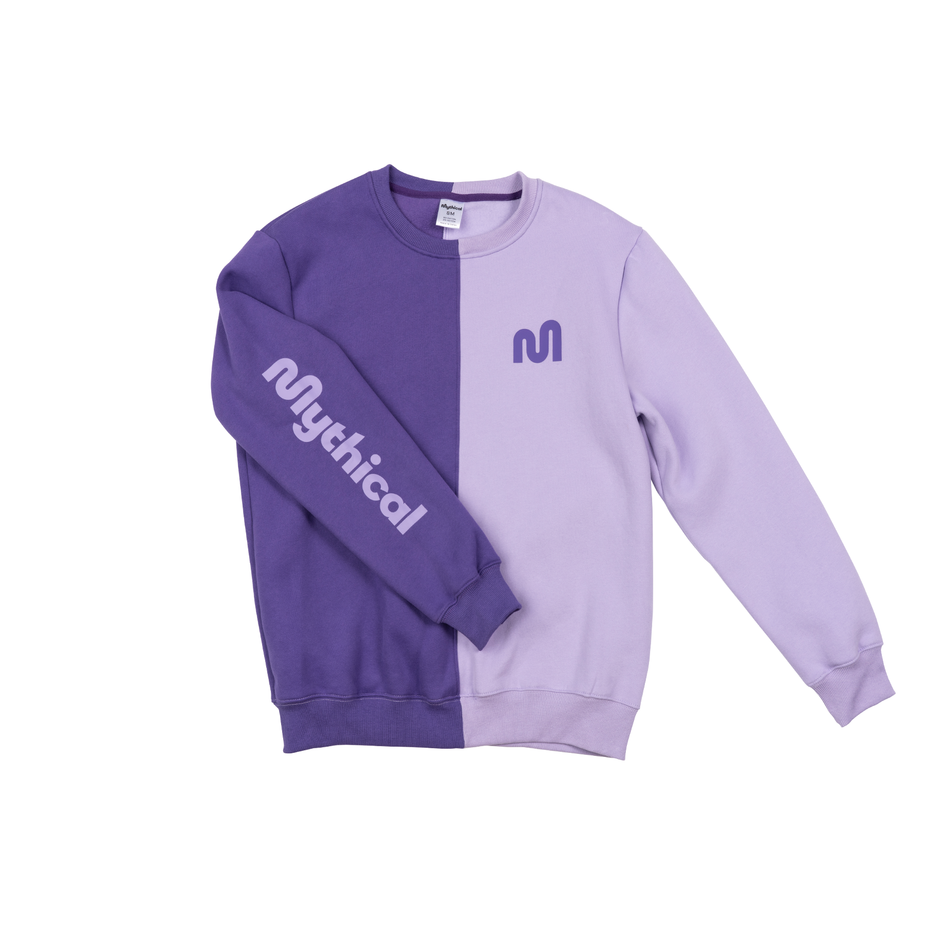 Mythical Colorblock Sweatshirt for Women - Purple Pullover Hoodie | Cozy Casual Wear for Fall & Winter | Perfect for Street Style & Loungewear
