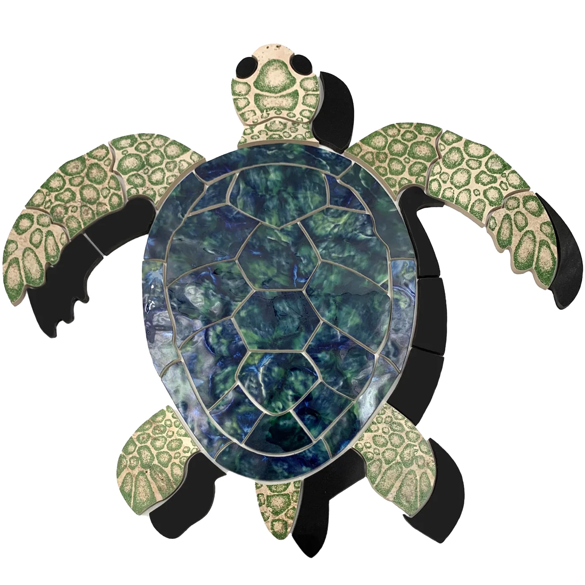 Custom Green Sea Turtle Porcelain Pool Mosaic Tile - 24