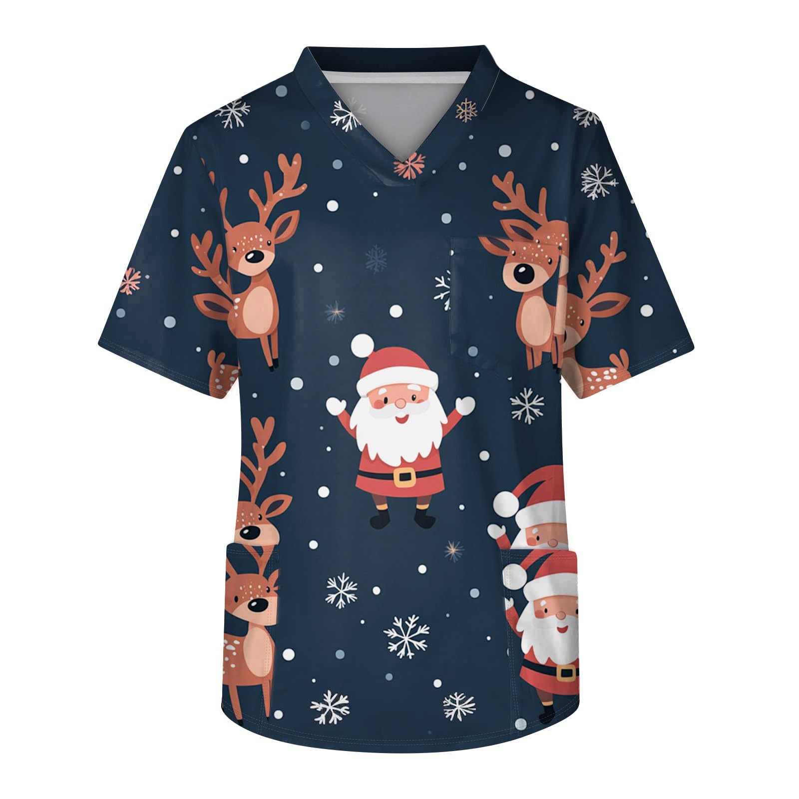 Santa's Helper Christmas Scrubs - Men's Printed Jacket & Full Set - Turquoise XL - Festive Holiday Medical Uniform for Doctors & Nurses